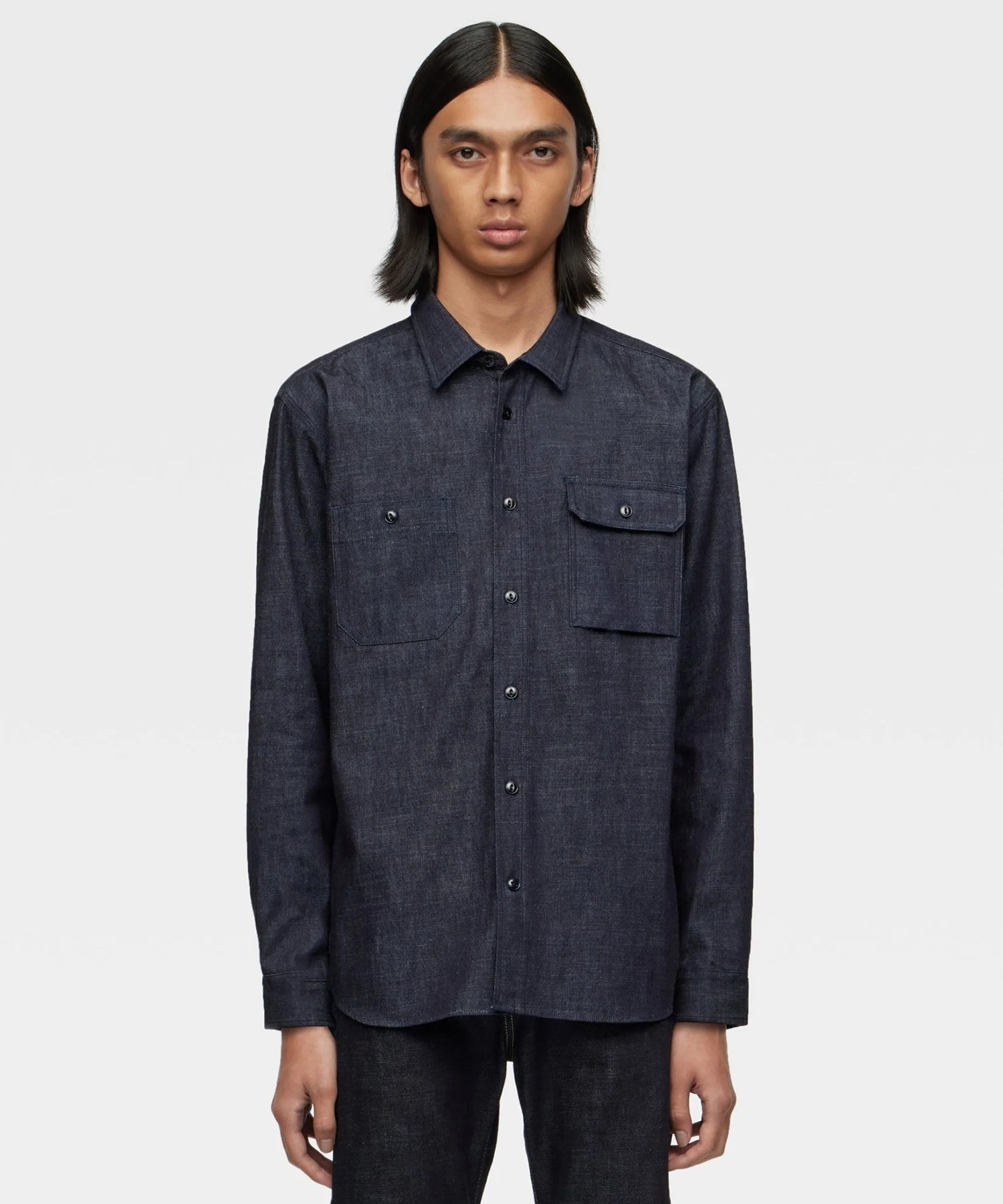 MMLS1000 i TRIPLE STITCH L/S DENIM SHIRT MOMOTARO JEANS