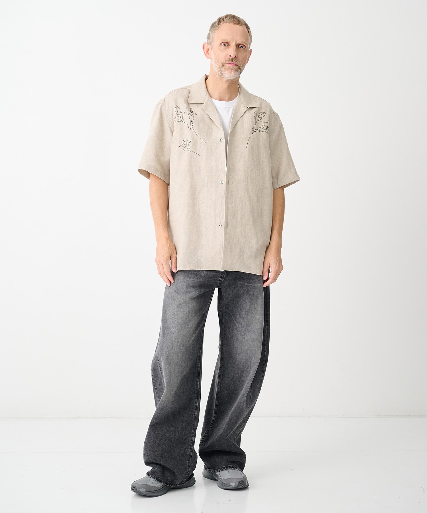 別注THE SS SHIRT LINEN EMBROIDERY TANAKA