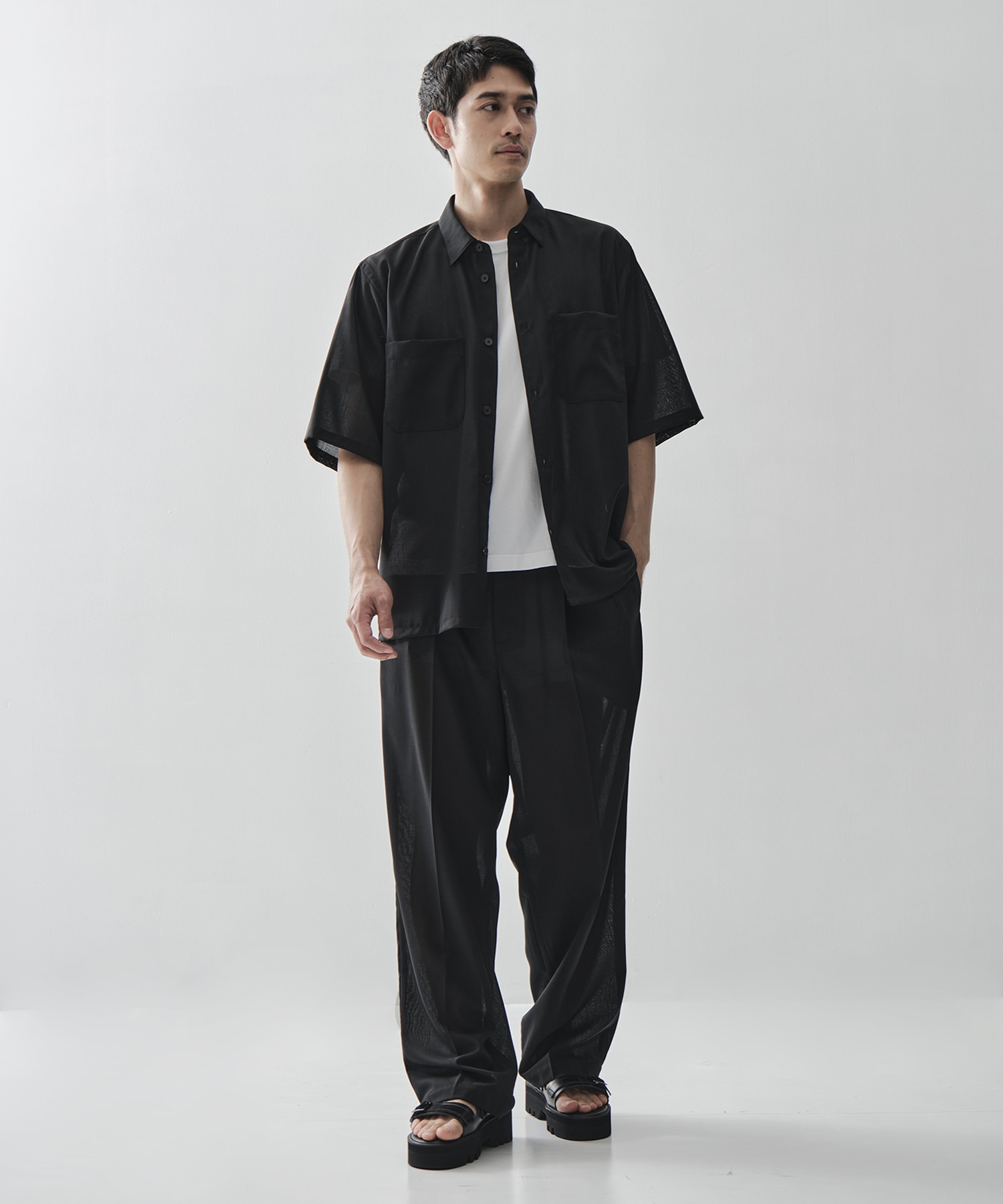 別注TWIST WOOL GAUZE SHORT SLEEVE SHIRT ATON