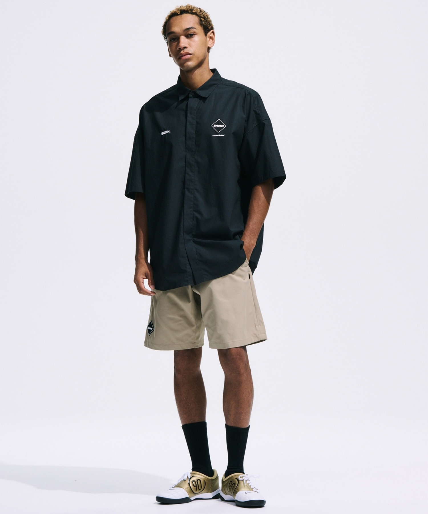 FCRB-260070 AUTHENTIC FLY FRONT S/S SHIRT F.C.Real Bristol