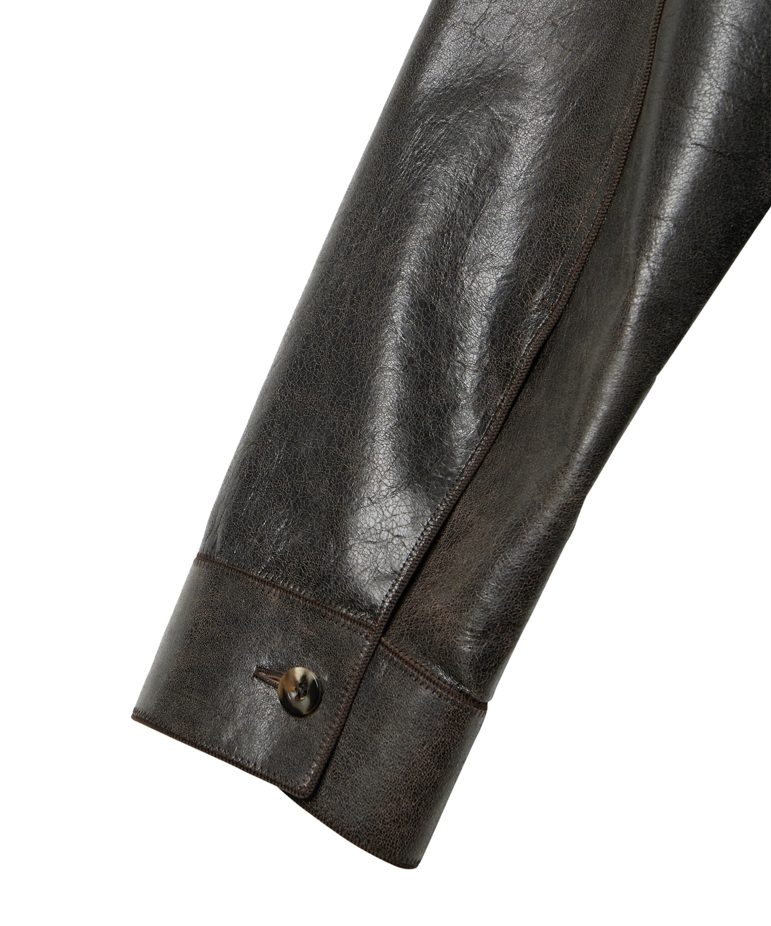 【イレニサ】IH-26FW-B048-LTH CORD-STITCHED LEATHER SHIRT IRENISA
