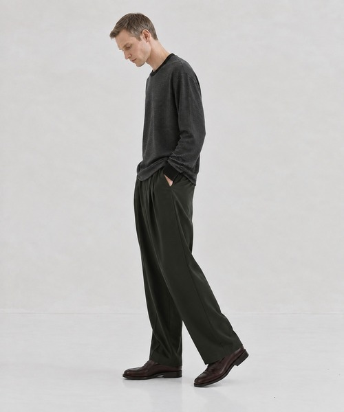 別注TRIPLE PLEATED WIDE TROUSERS?ORGANIC WOOL SURVIVAL CLOTH MARKAWARE