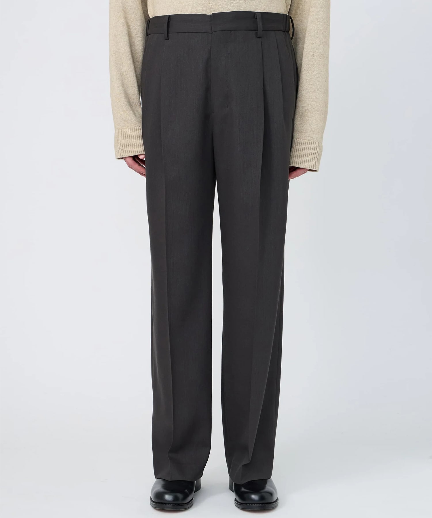【イレニサ】IH-26FW-P018-NDVT TWO-TUCKS WIDE TROUSERS IRENISA
