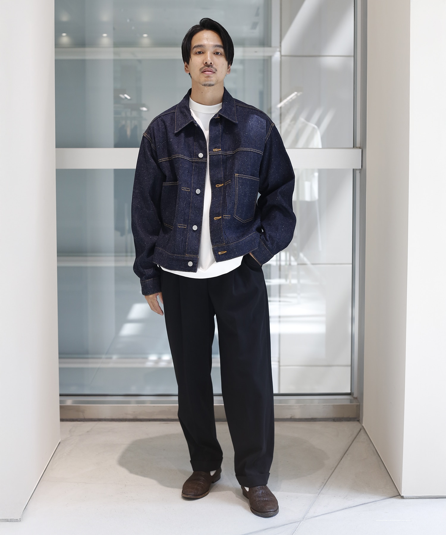A26F33BL01C 別注KIMONO SHORT DENIM JACKET MARKAWARE