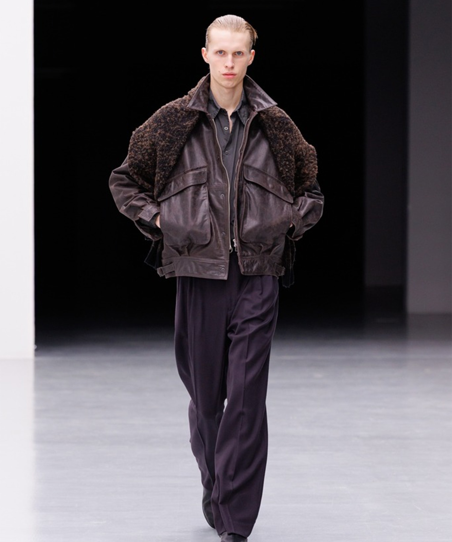 【ヨーク】YK26FW01304B Leather Flight Jacket YOKE