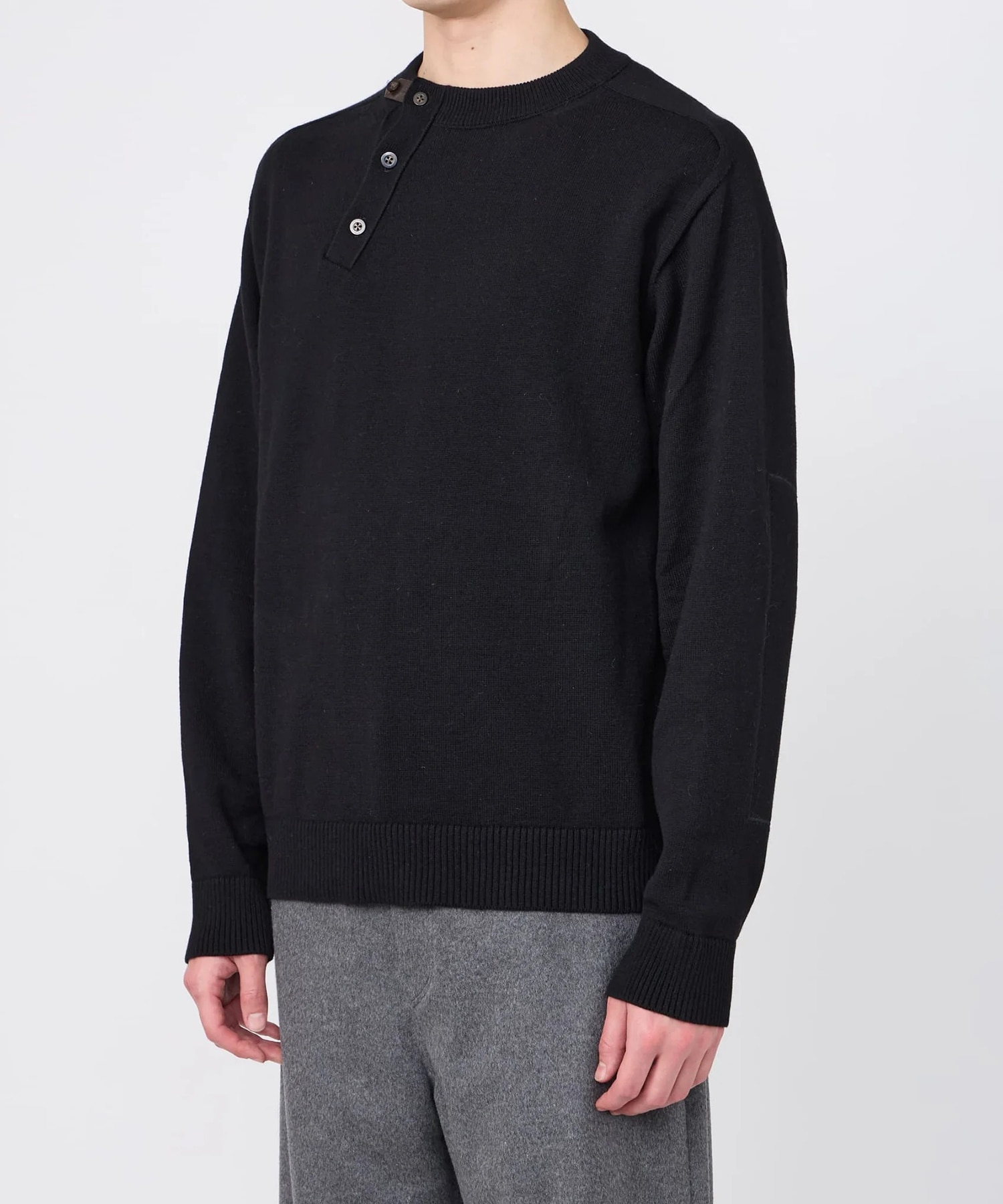 【イレニサ】IH-26FW-K036 LEATHER TAB KNIT PULLOVER IRENISA