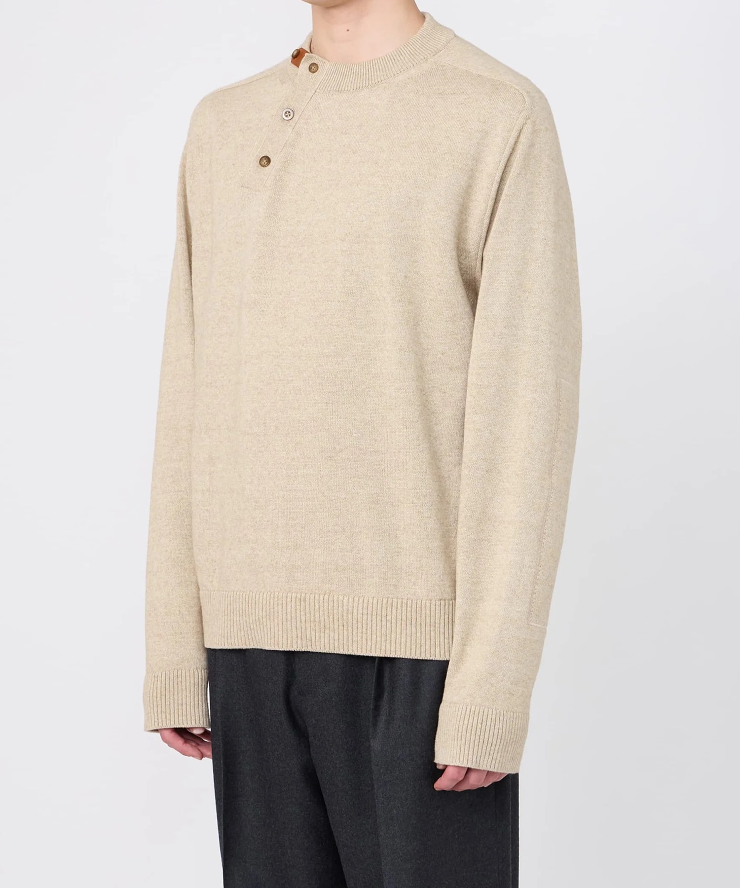 【イレニサ】IH-26FW-K036 LEATHER TAB KNIT PULLOVER IRENISA