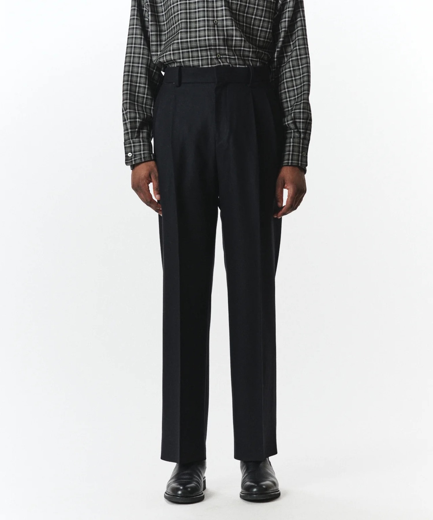 A26C18PT01C DOUBLE PLEATED STRAIGHT TROUSERS MARKAWARE