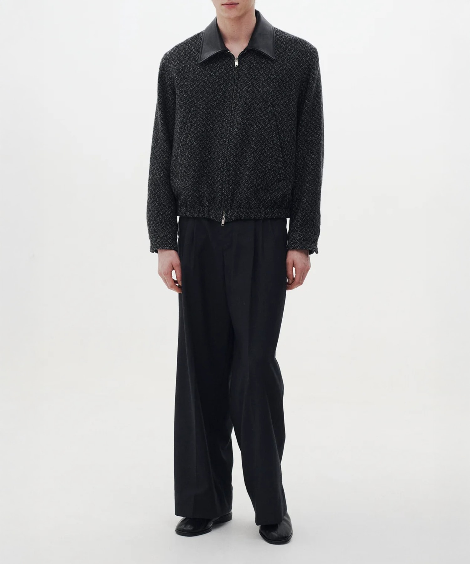【ヨーク】YK26FW01314B Herringborn Tweed Zip Blouson YOKE