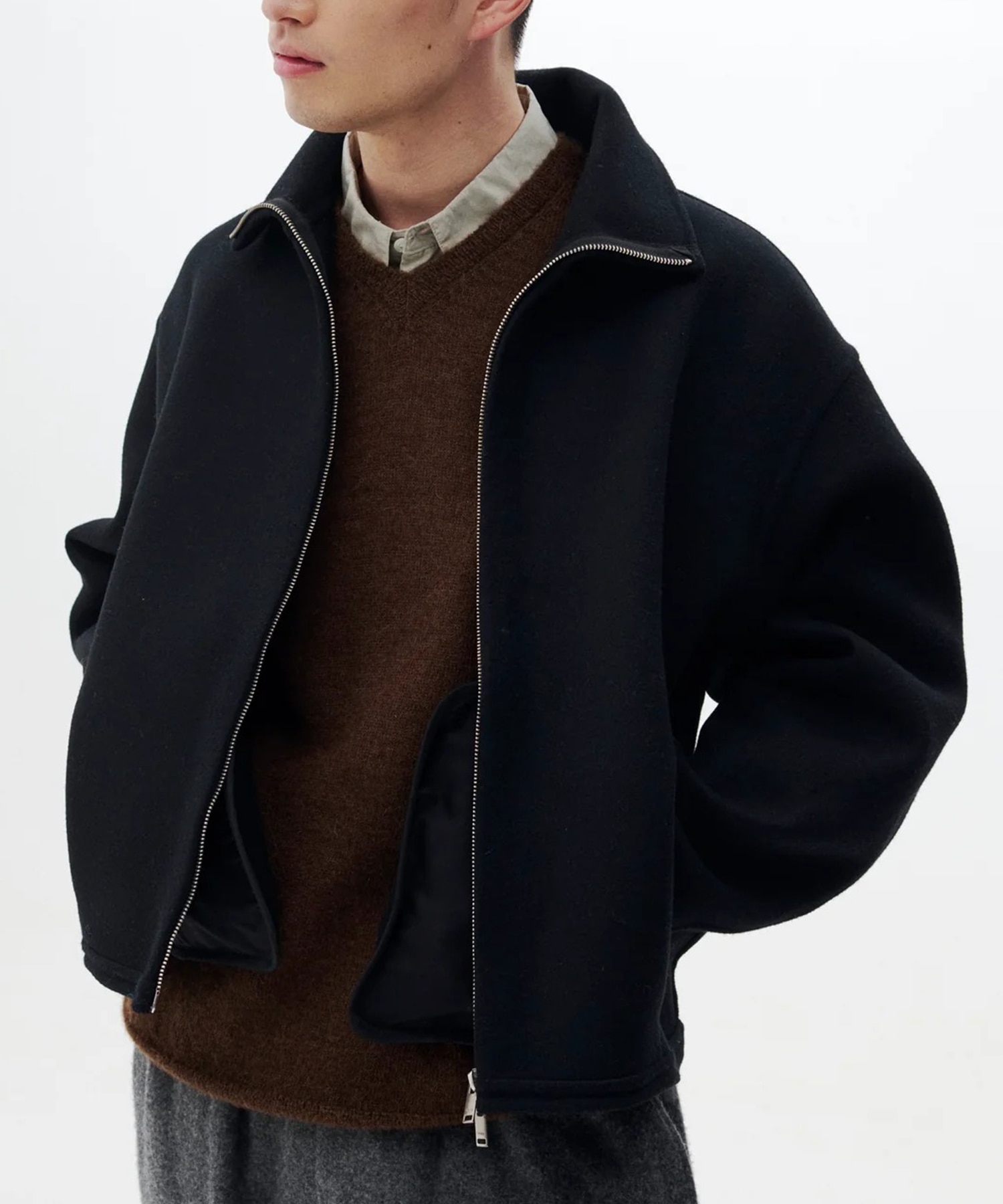 【ヨーク】YK26FW01318B Wool Cashmere Balloon Silhouette Blouson YOKE