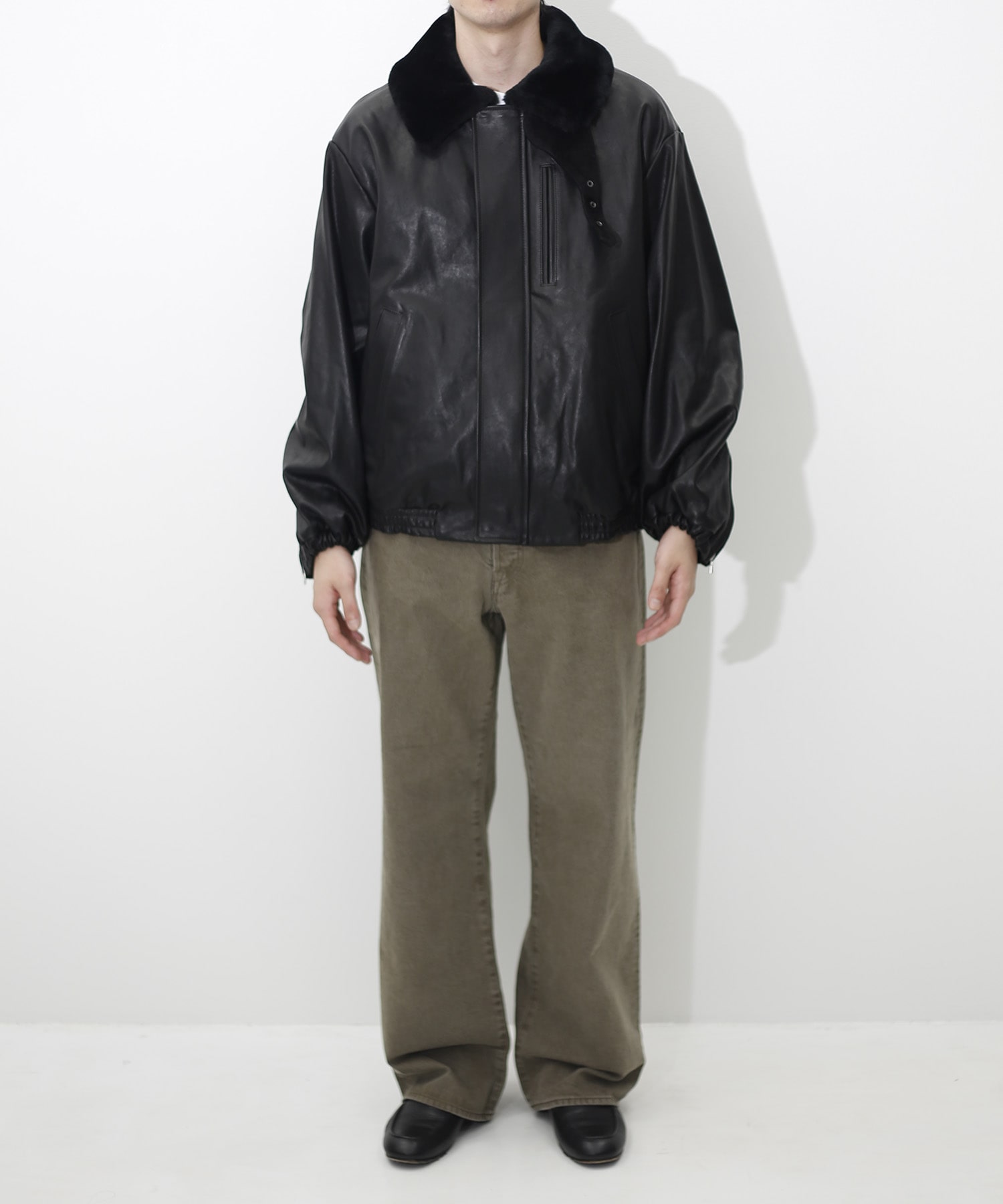 【シュタイン】ST.1549 MOUTON COLLAR CALF ZIP JACKET ssstein