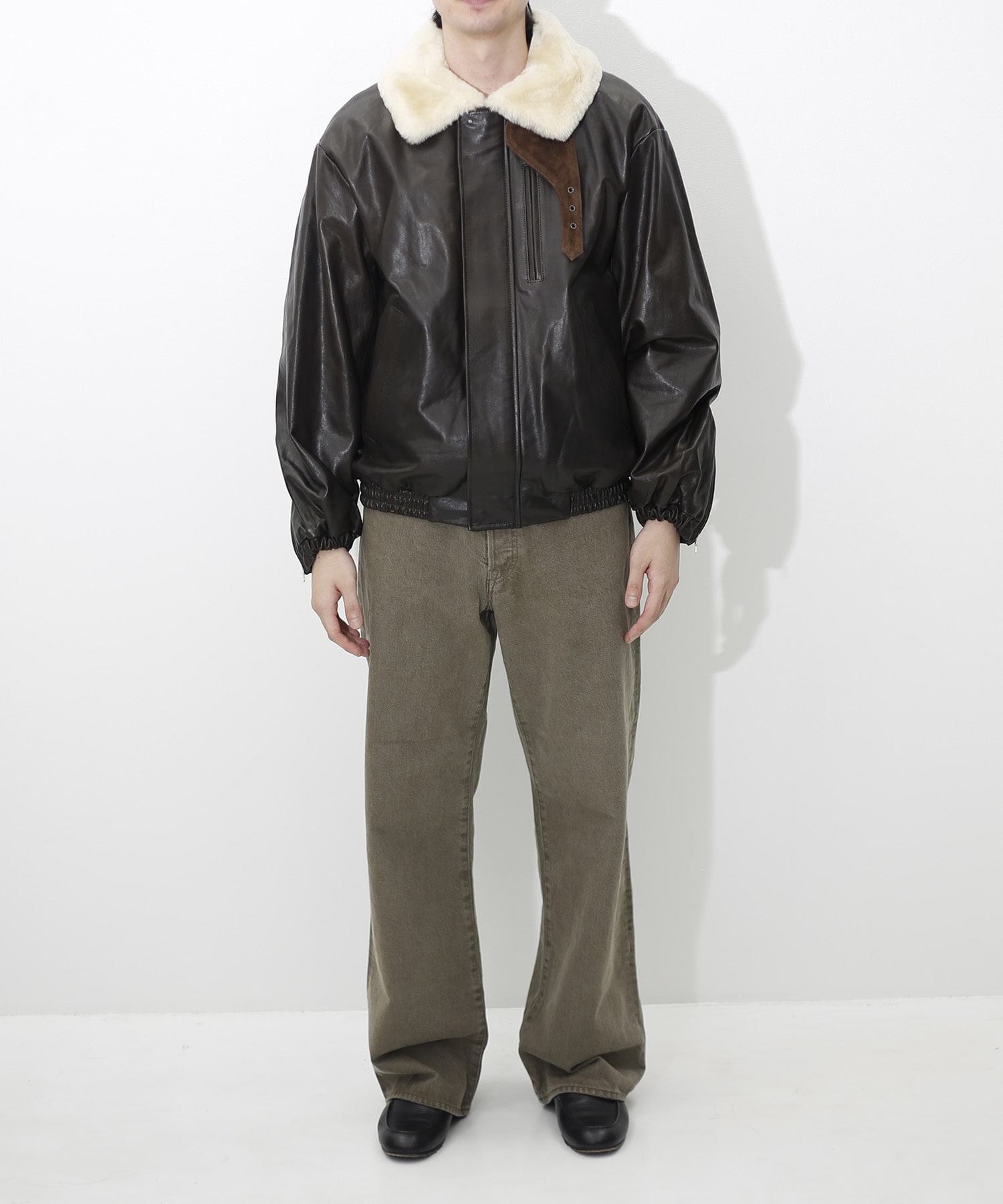 【シュタイン】ST.1549 MOUTON COLLAR CALF ZIP JACKET ssstein