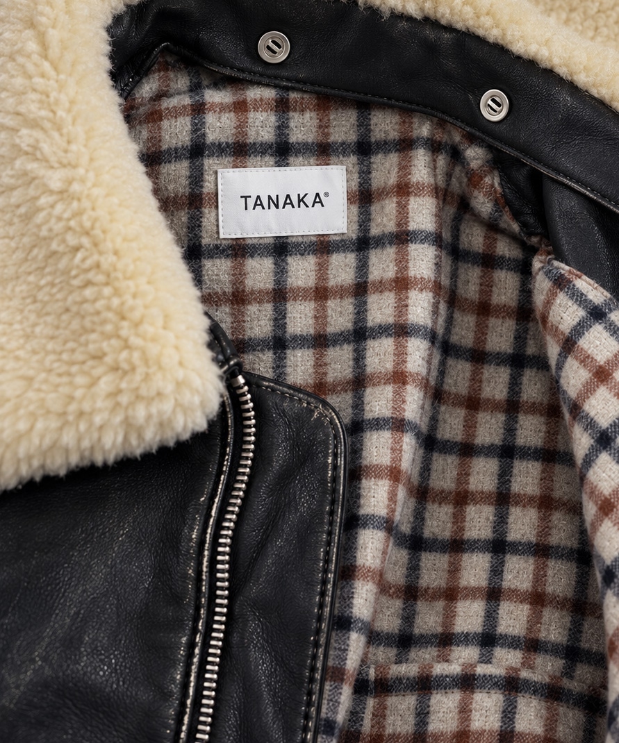 ST-273-BKW LEATHER FLIGHT JACKET TANAKA