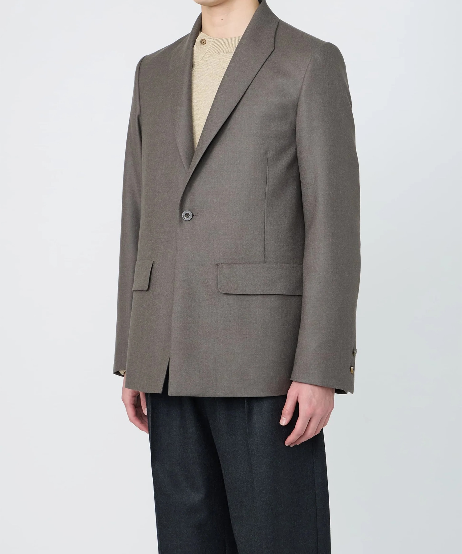 【イレニサ】IH-26FW-J007-NDF MODIFIED SHAWL-COLLAR JACKET IRENISA