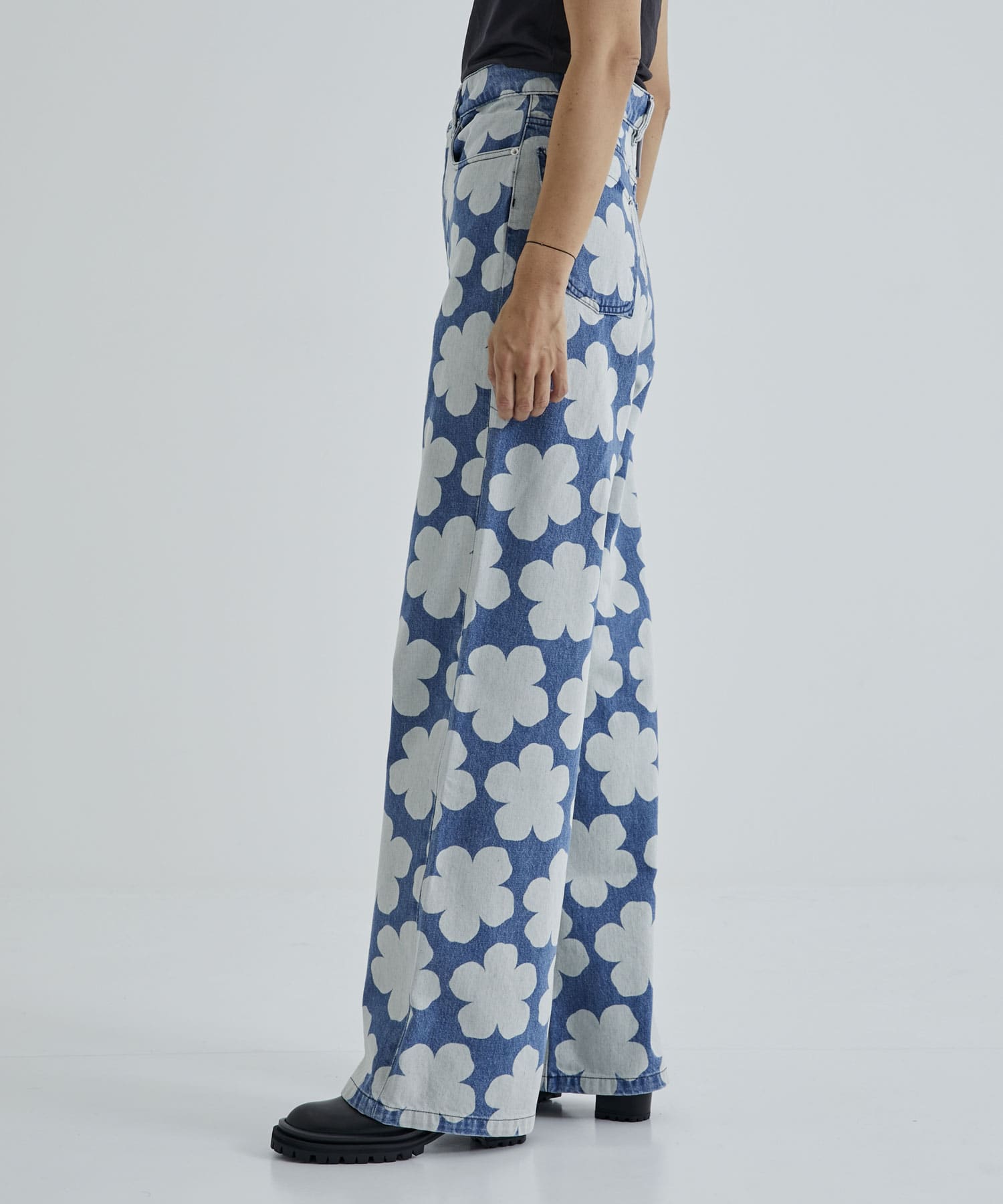 PRINTED WIDE LEG FIT JEANS KENZO