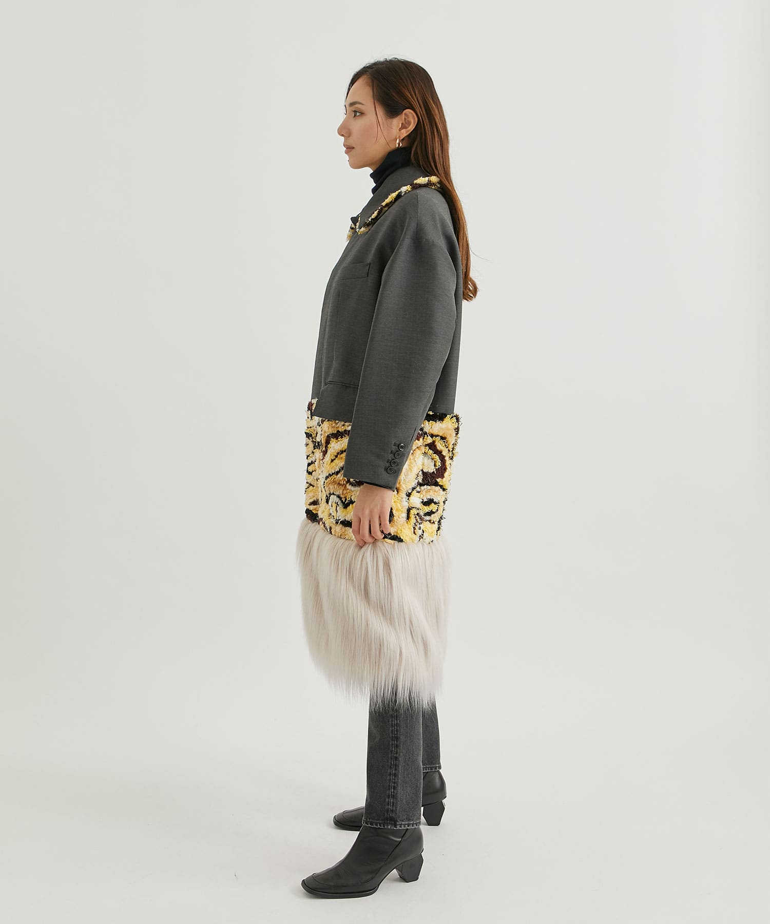 Embroidery wool coat