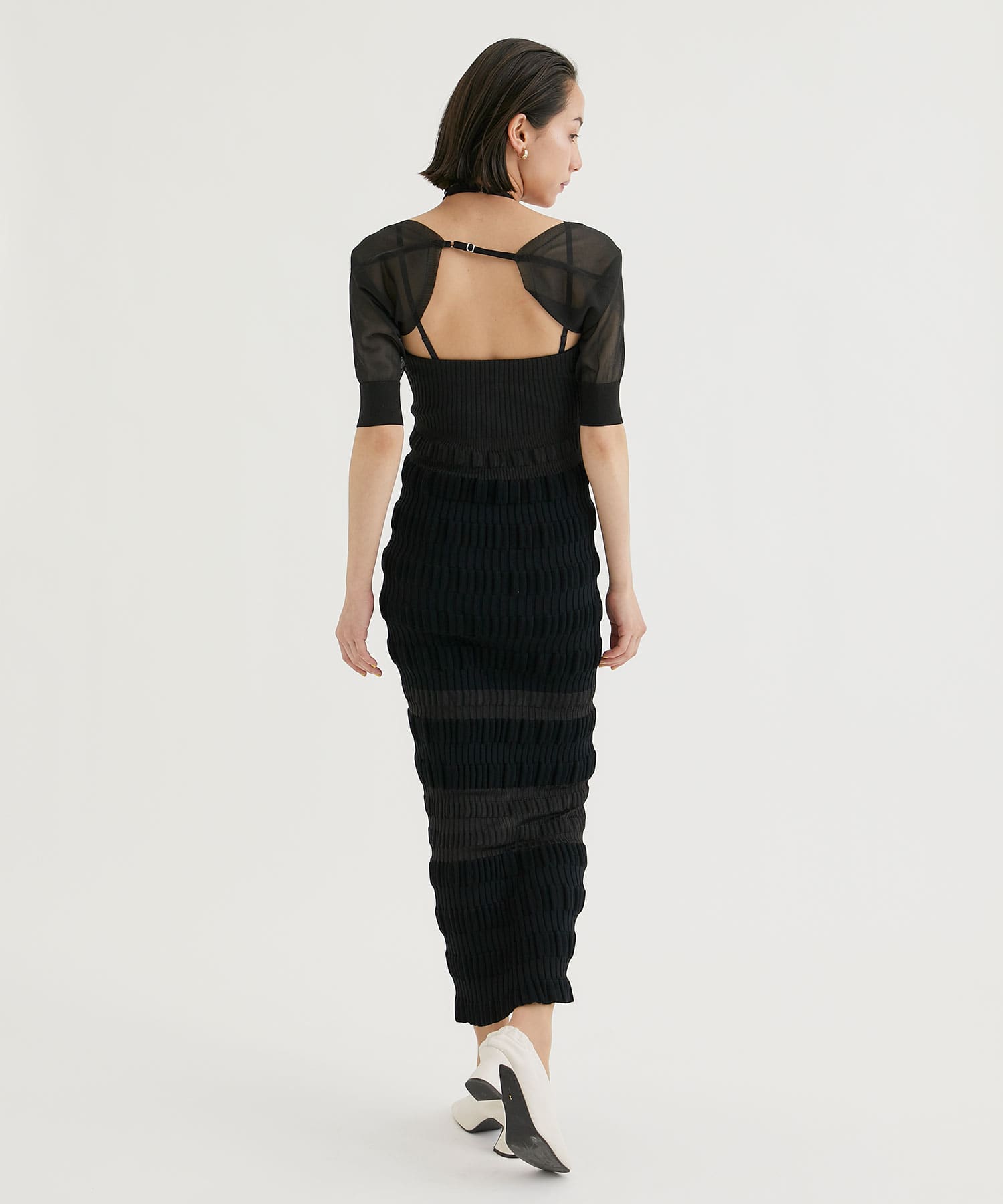 メール便無料】 FETICO 23ss Rib DRESS fetico ストライプニット