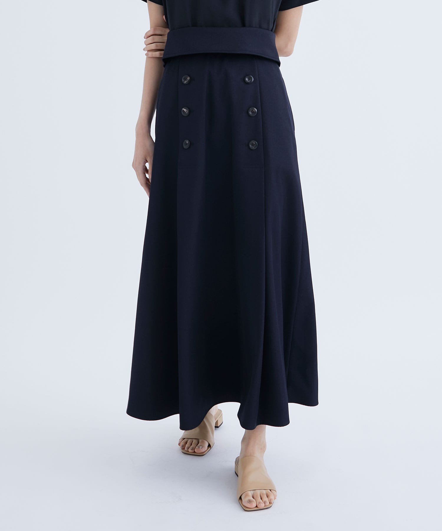 RERACS BALCOLLAR MARINE SKIRT(36 NAVY): THE RERACS: WOMEN｜THE