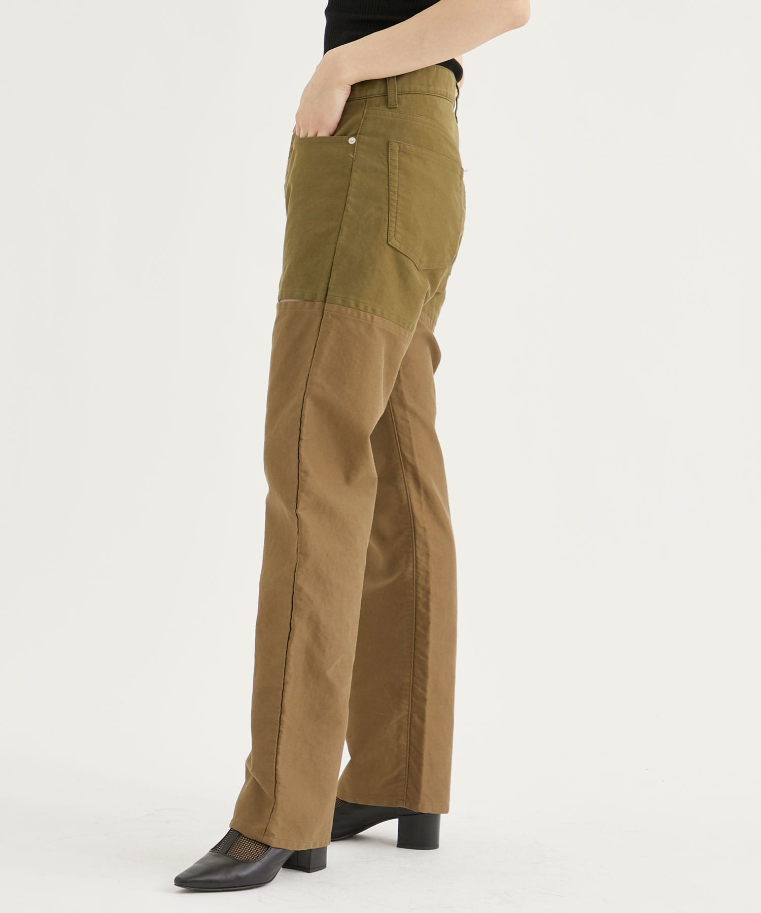 Back Satin Slit Pants INSCRIRE