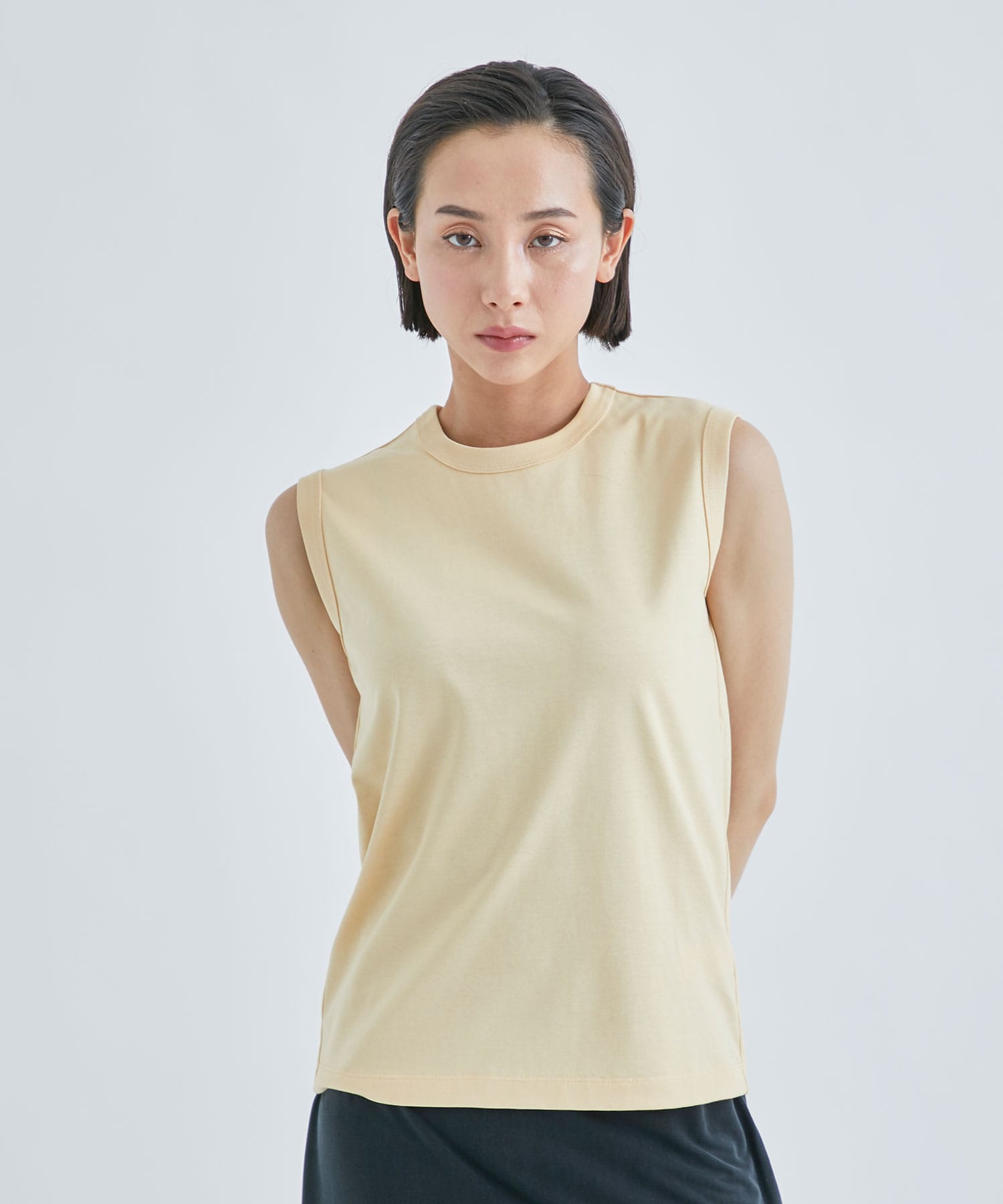 EX.COTTON JERSEY SLEEVELESS T-SHIRT CINOH