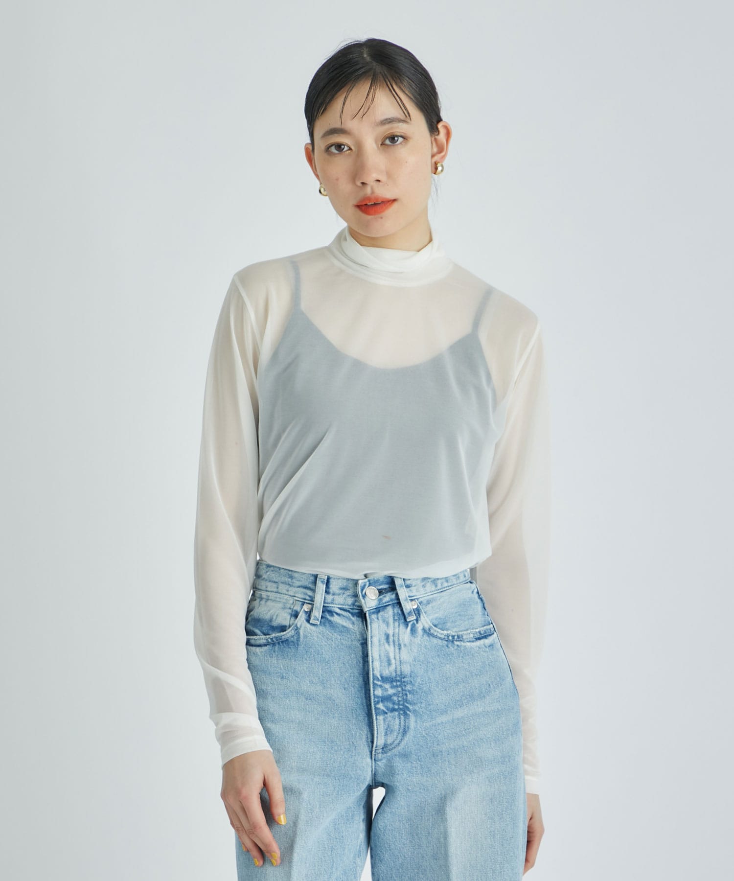 Sheer jersey super high neck(1 WHITE): 08sircus: WOMEN｜THE TOKYO