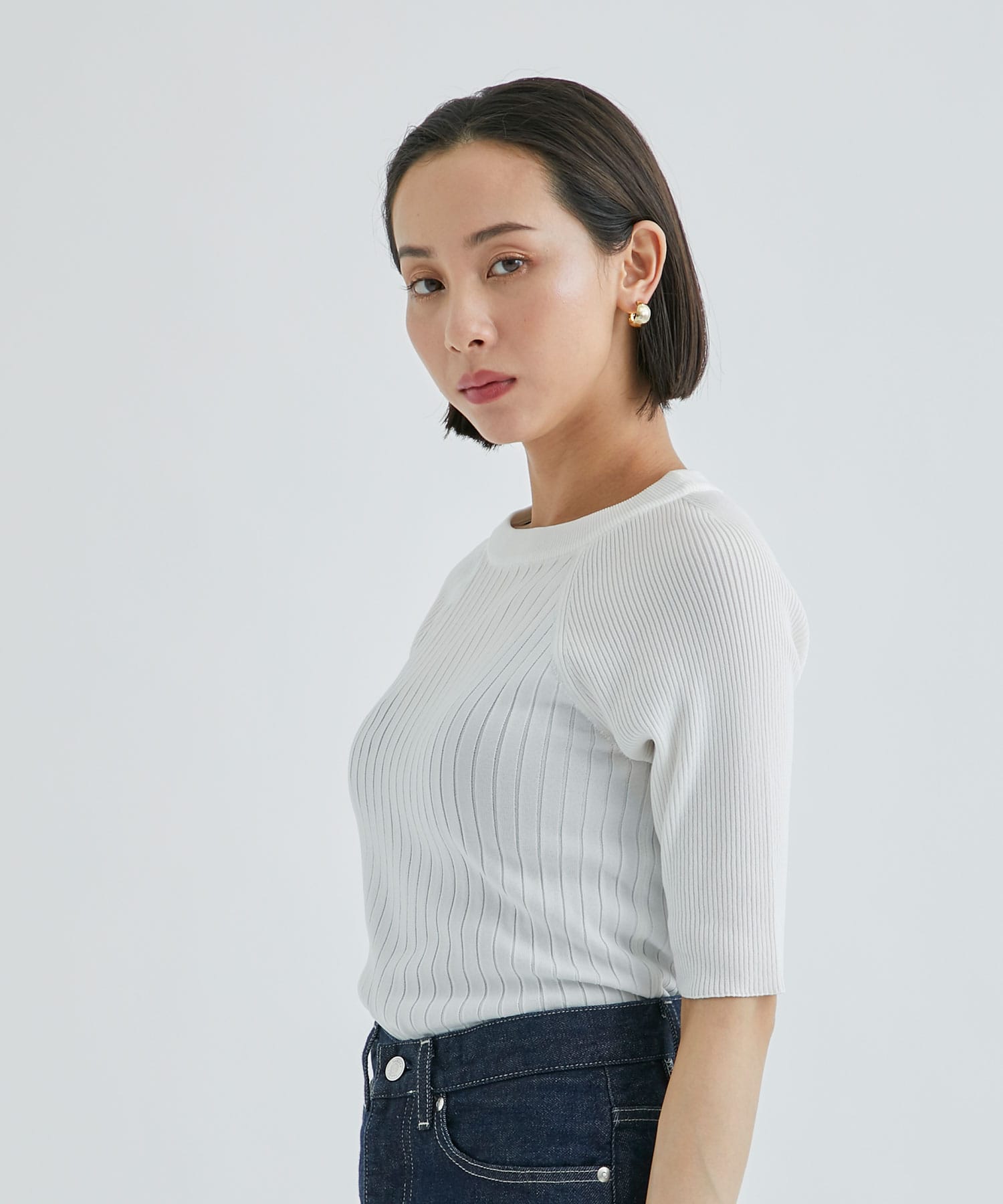 23SS-REKN-348L-J THE RERACS RERACS SHORT SLEEVE PULLOVER RIB KNIT