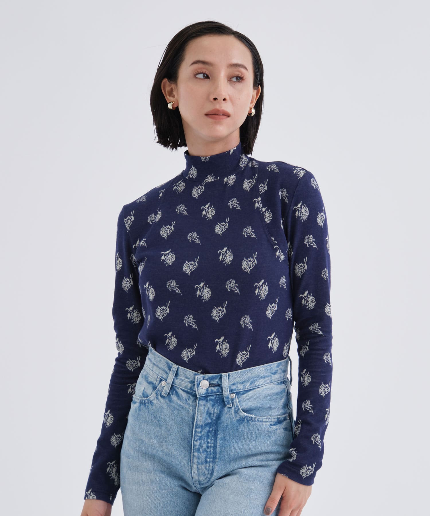 Flower Jersey TOP(36 NAVY): AKANE UTSUNOMIYA: WOMEN｜THE TOKYO