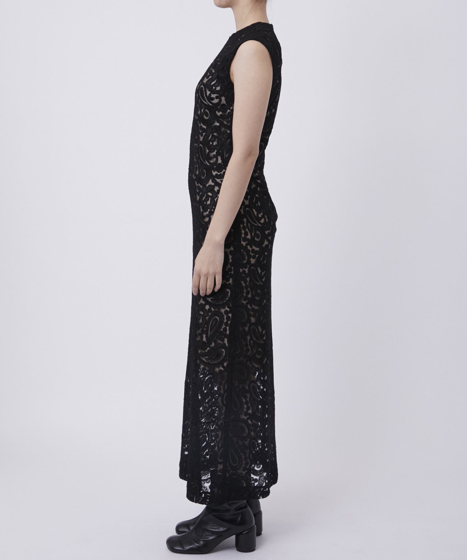 BLACK FORMAL LACE DRESS CINOH