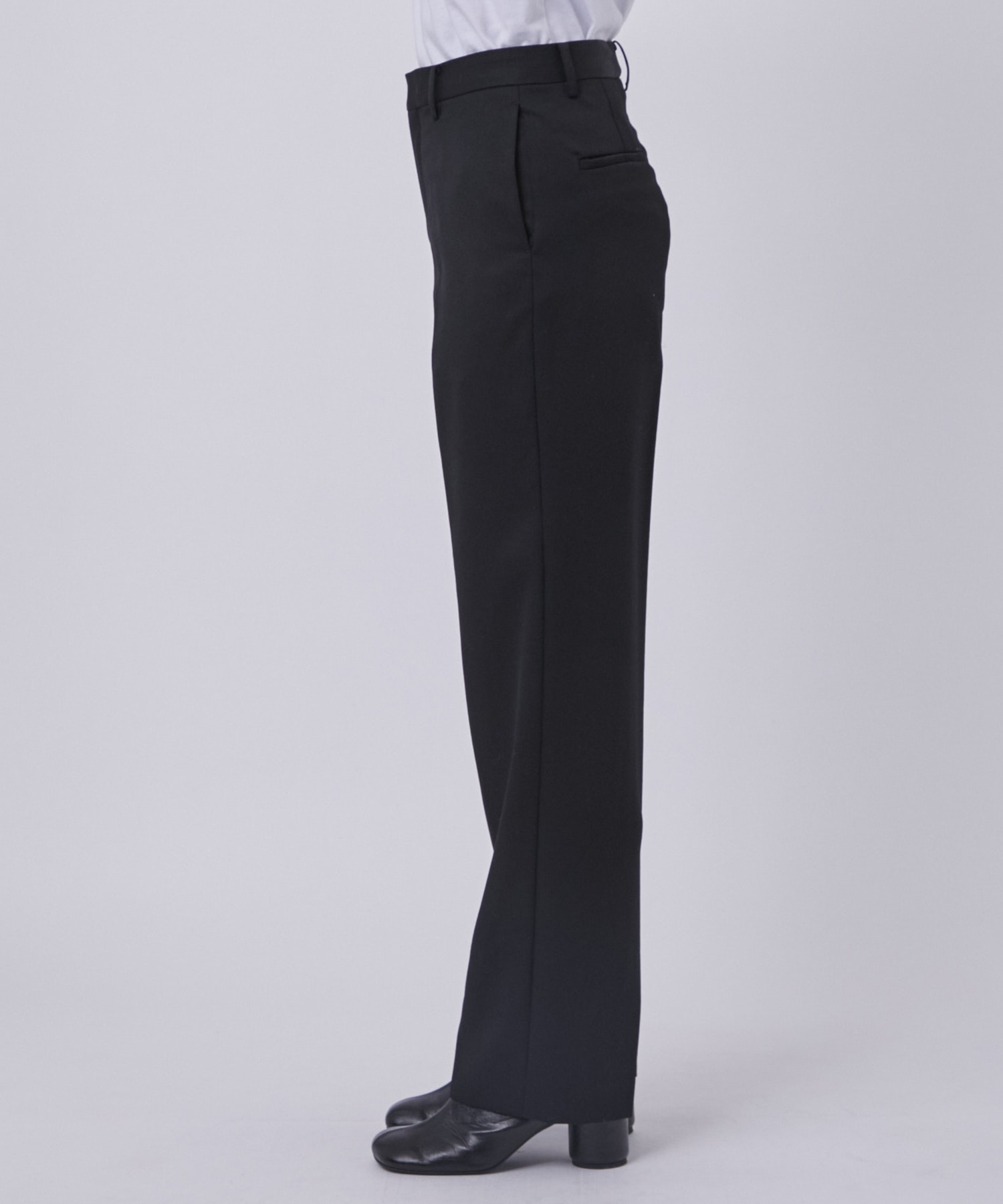 BLACK FORMAL STRAIGHT LEG TROUSERS CINOH