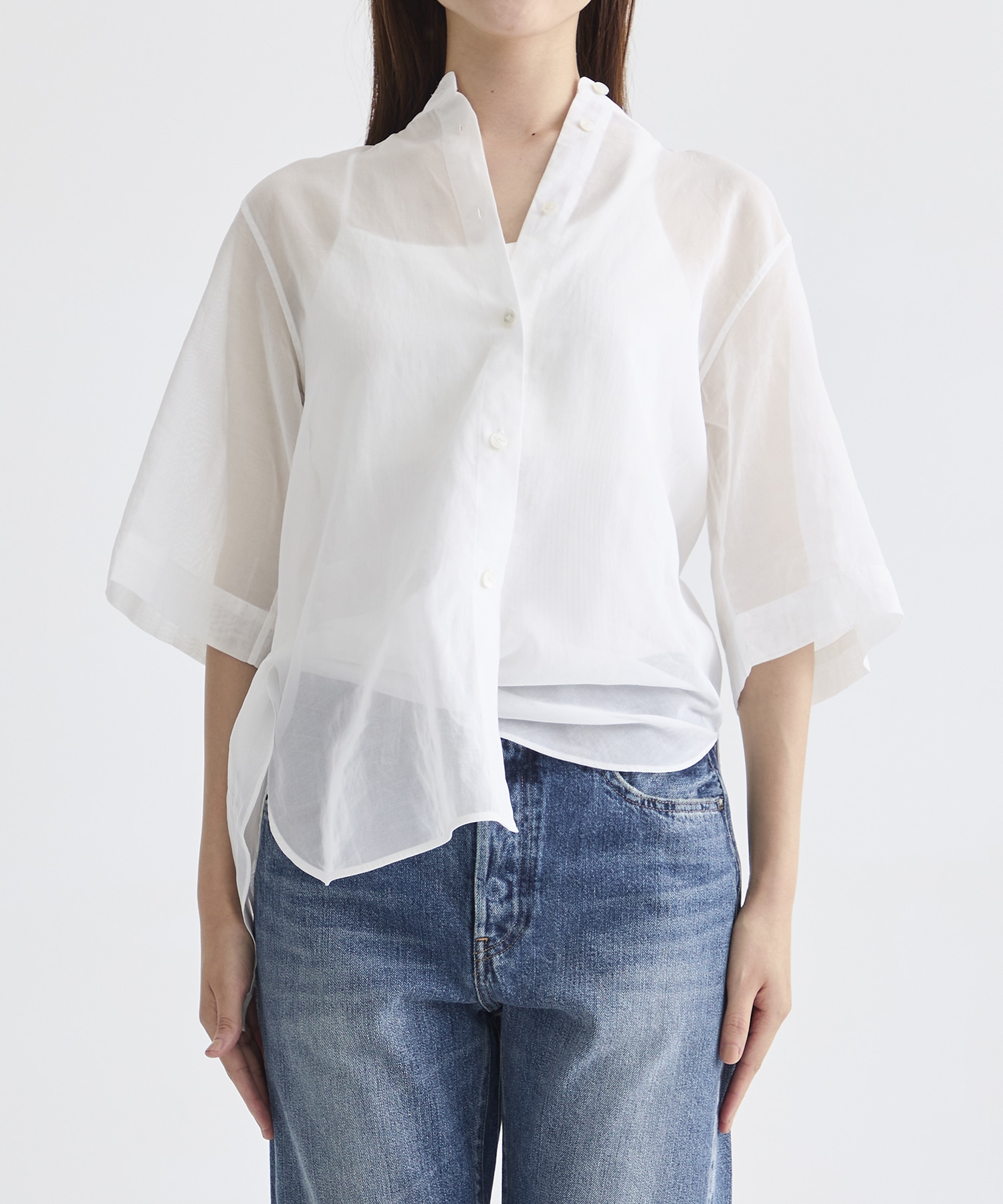 別注 SHEER HALF SLEEVE SHIRT CINOH