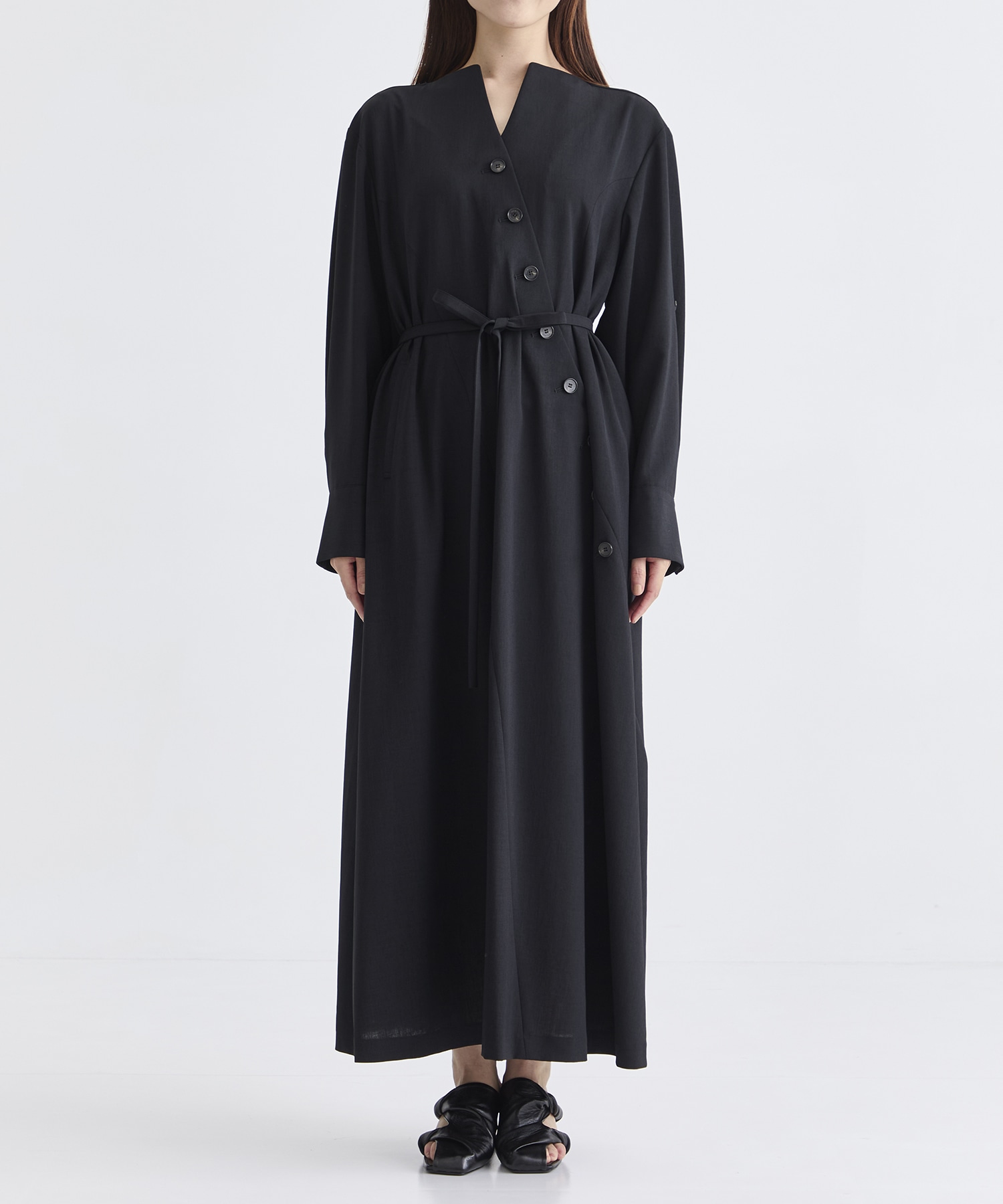 Sesilia asymmetry panel dress BK AKIRANAKA