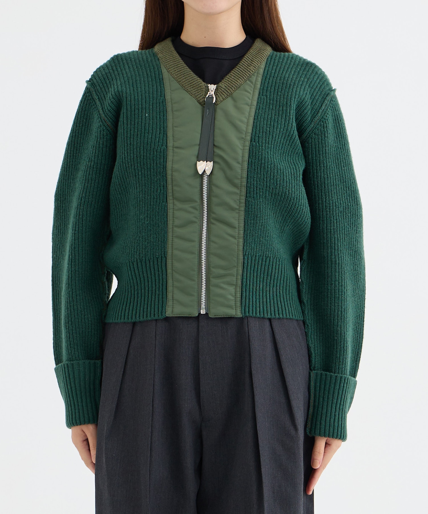 Wool knit zip cardigan TOGA PULLA