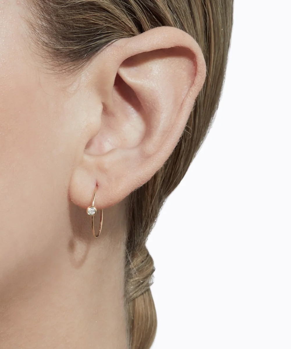 ONE-STONE HOOP PIERCE 03 SHIHARA