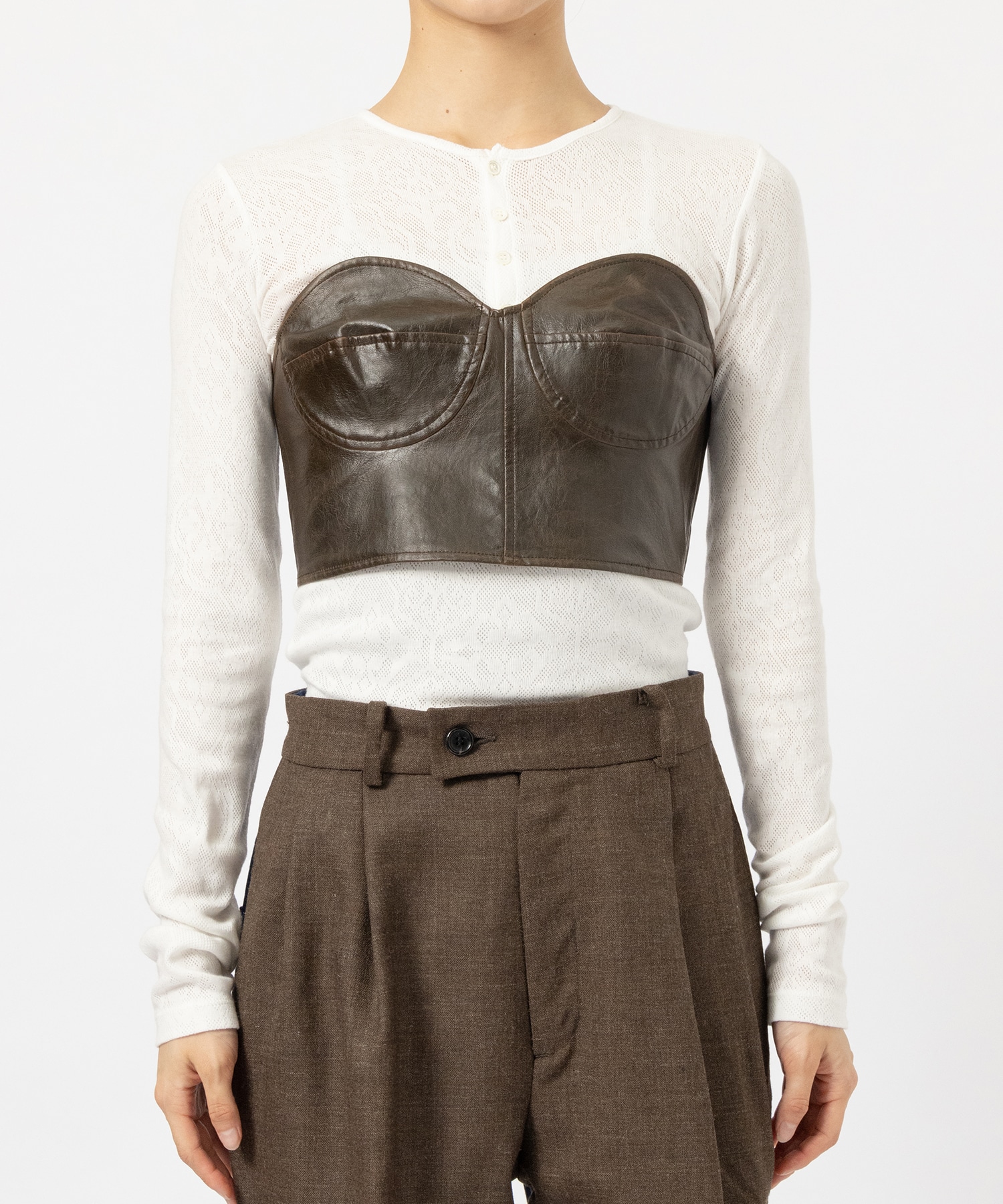 Fake Leather Bra Top INSCRIRE