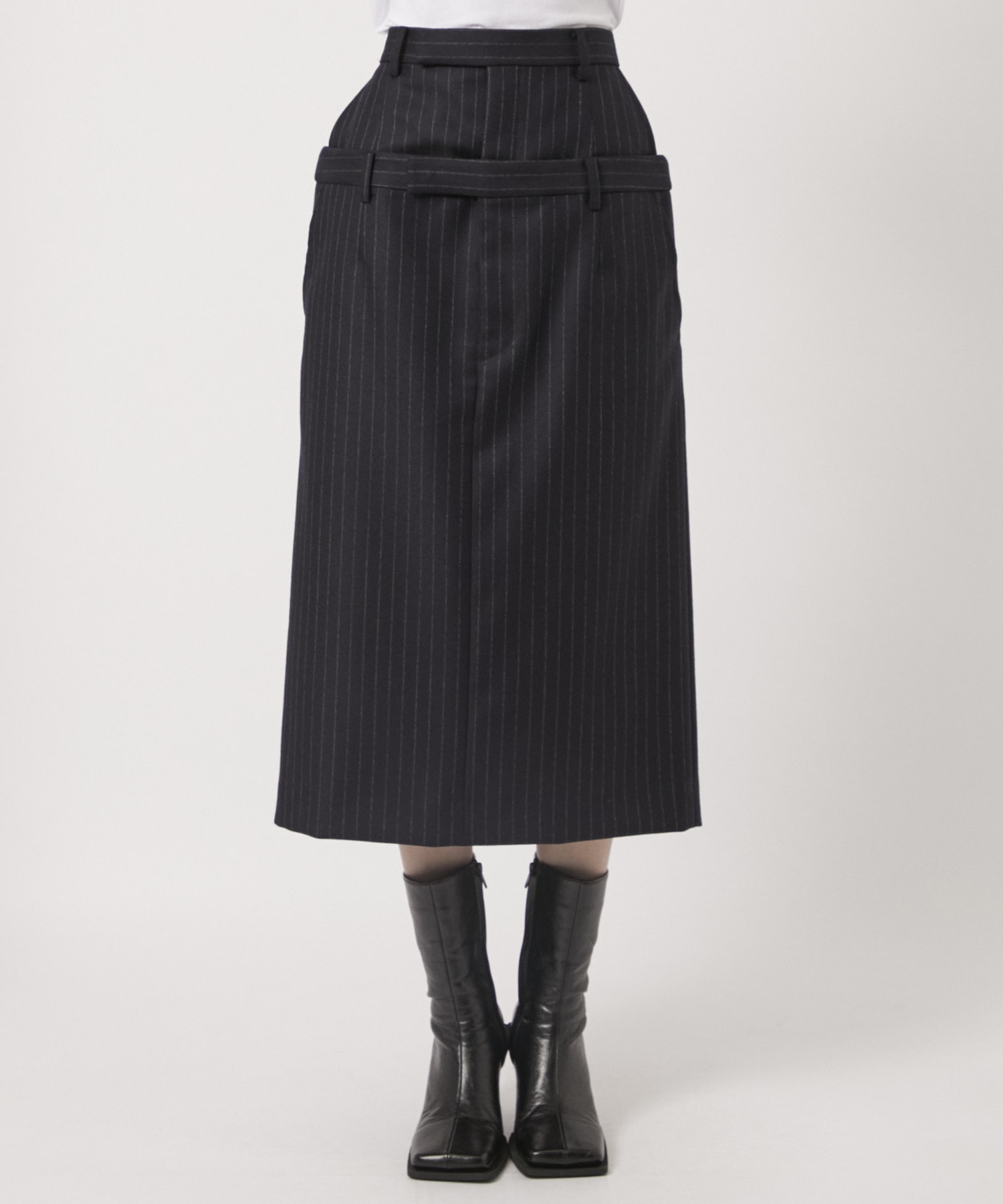 STRIPED WOOL STACKED SKIRT JOHN LAWRENCE SULLIVAN