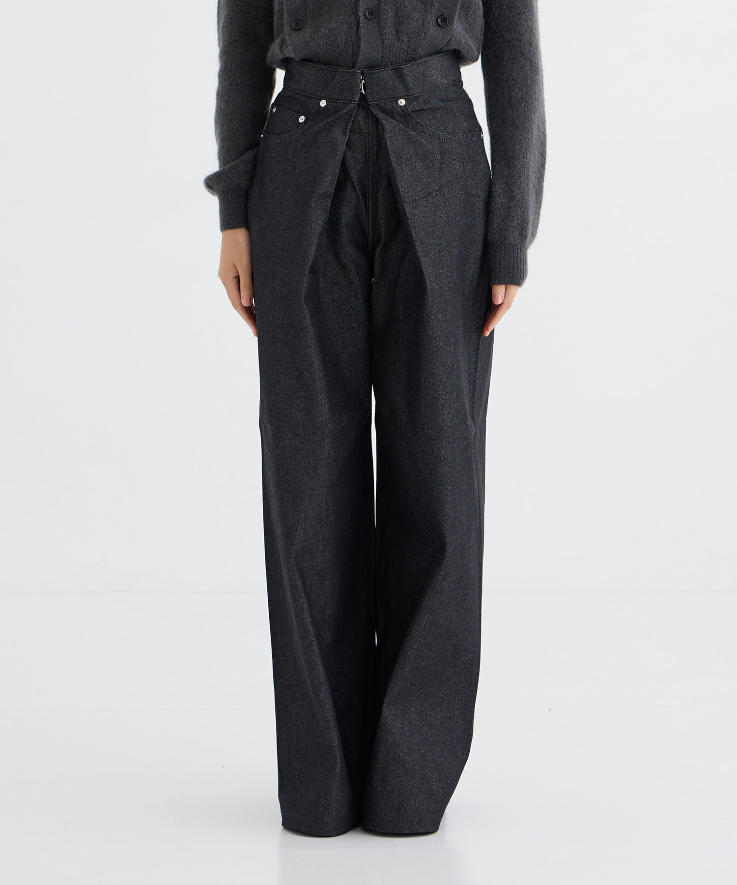 RIGID DENIM WIDE PANTS JOHN LAWRENCE SULLIVAN