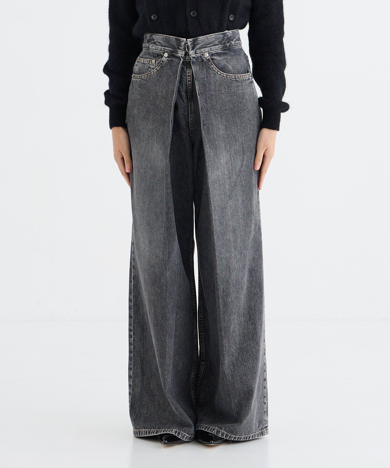 WASHED DENIM WIDE PANTS JOHN LAWRENCE SULLIVAN