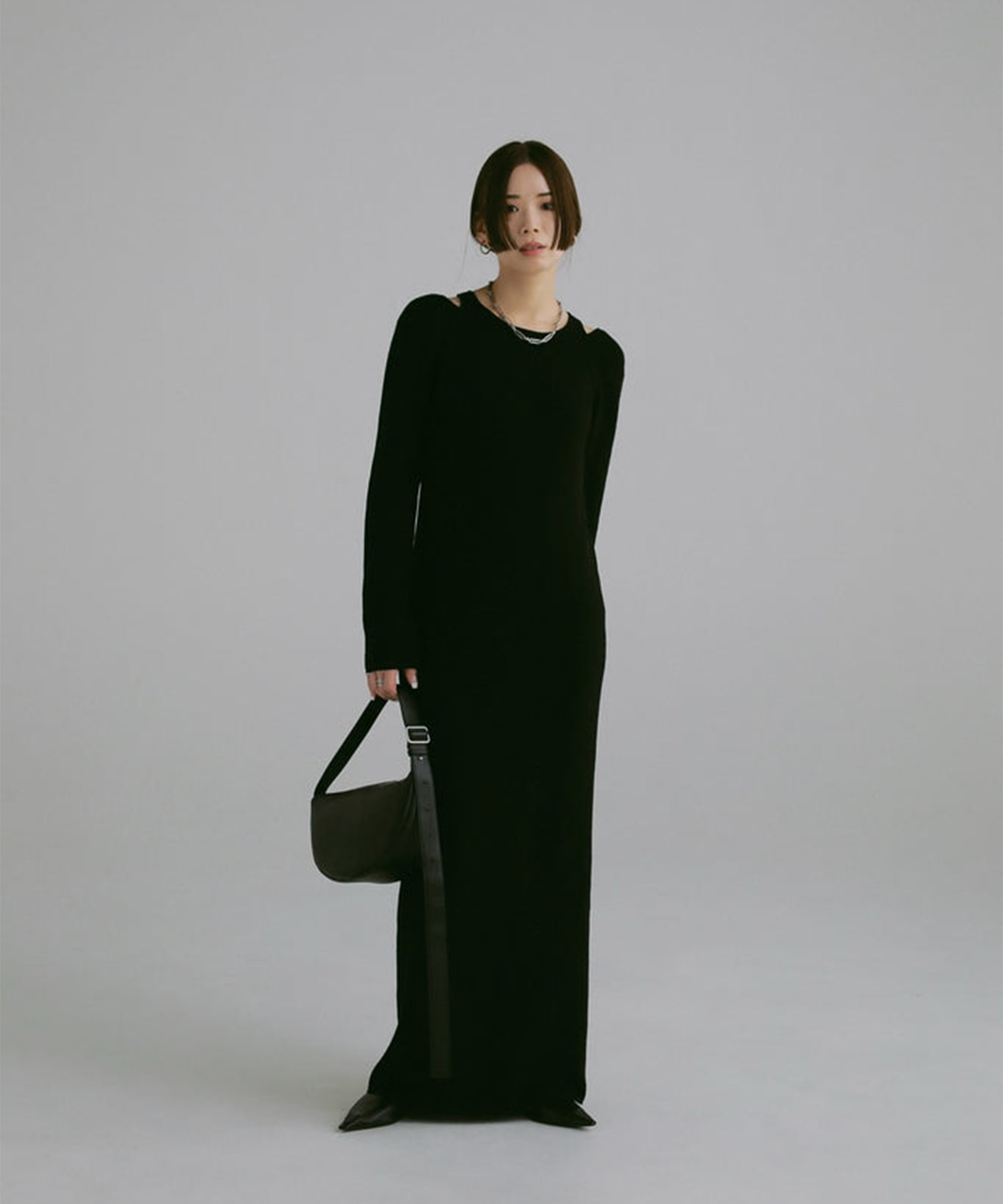 shoulder cut knit dress Louren