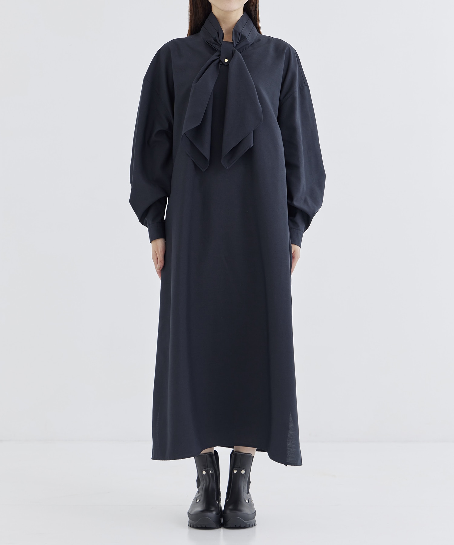 RERACS SCARF COLLAR PULLOVER DRESS THE RERACS