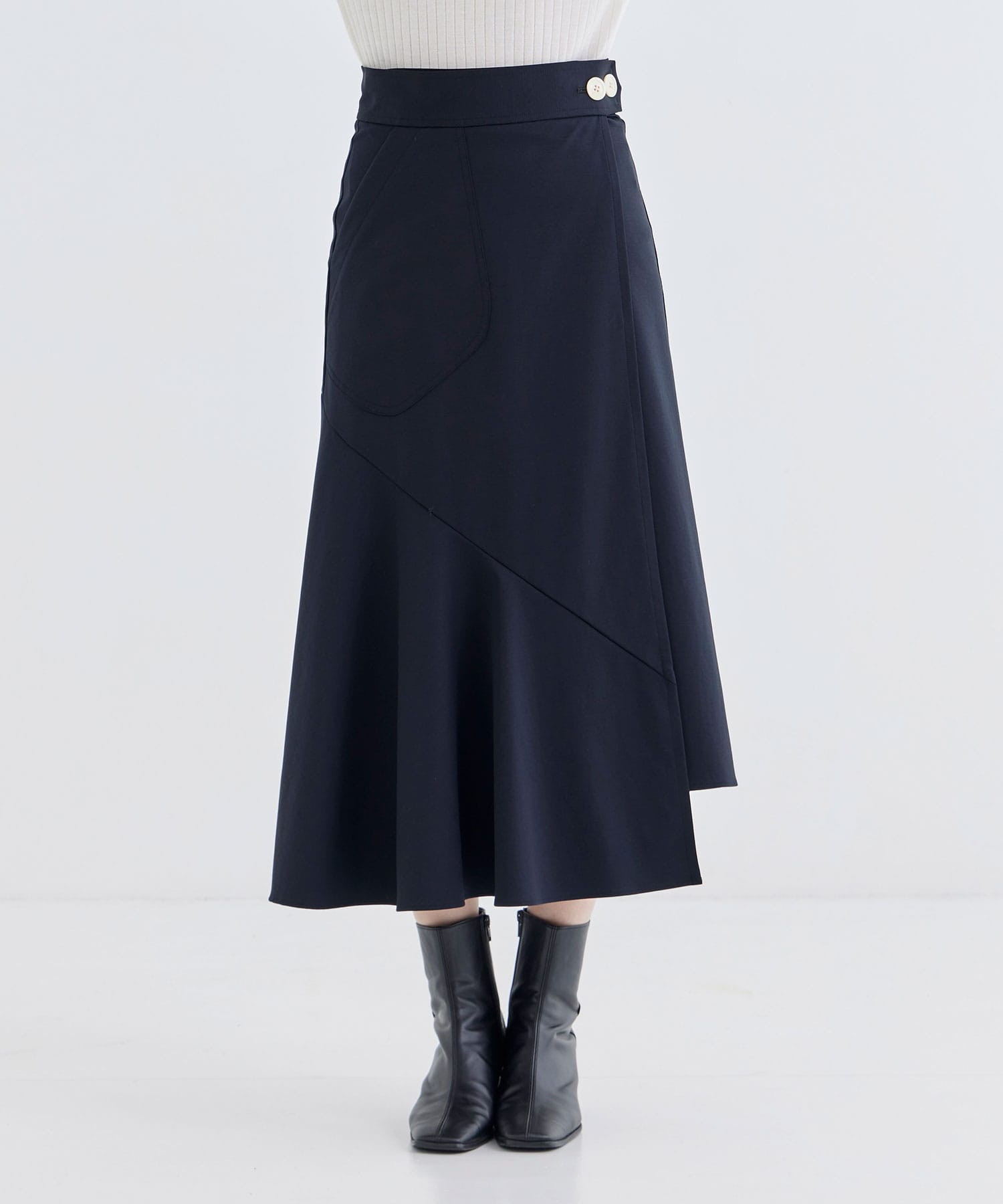 MAT WASHABLE HIGH FANCTION JARSEY WRAP SKIRT THE TOKYO