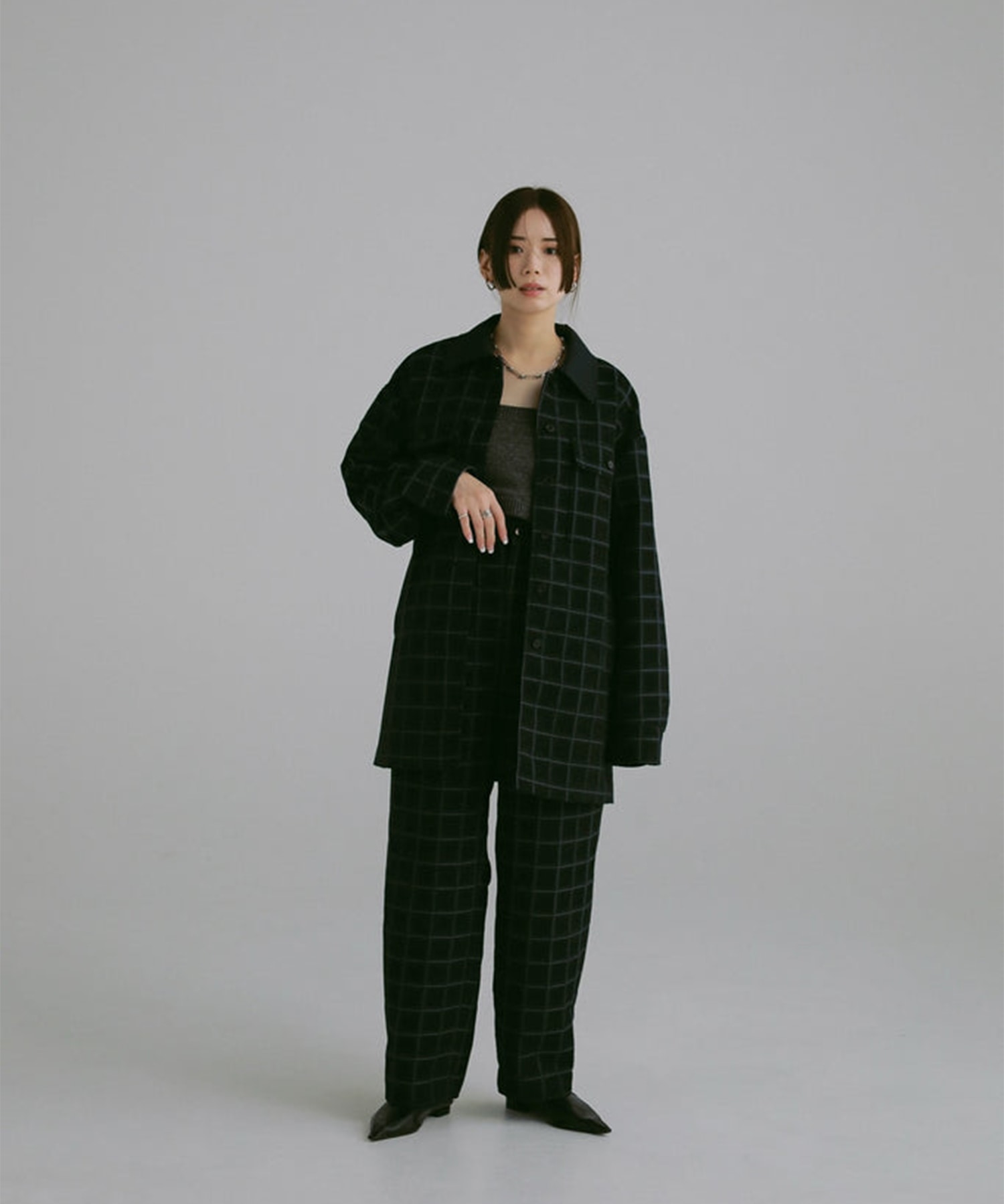 velvet jacquard check blouson Louren