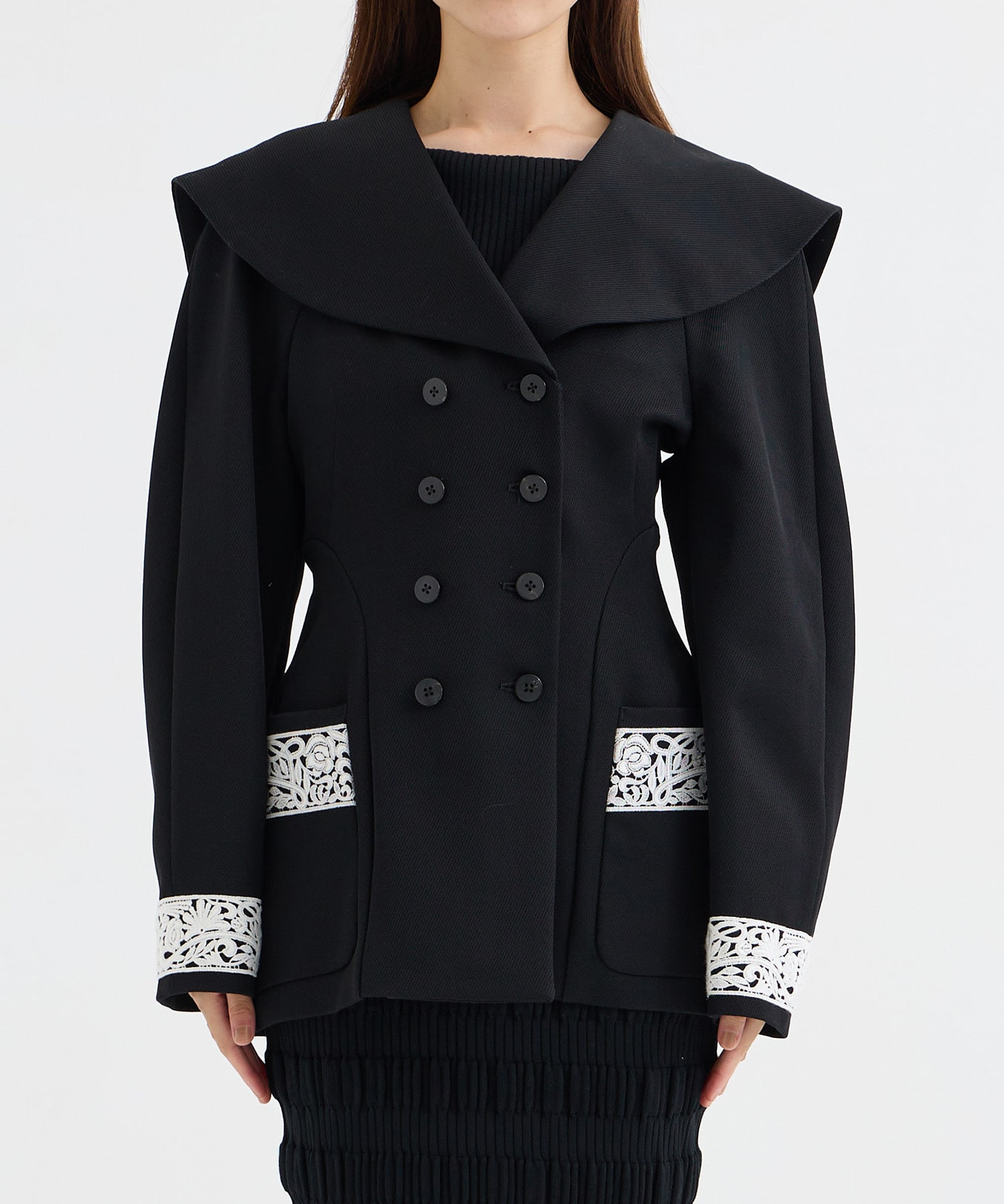 WOOL GABARDINE EMBROIDERED JACKET FETICO