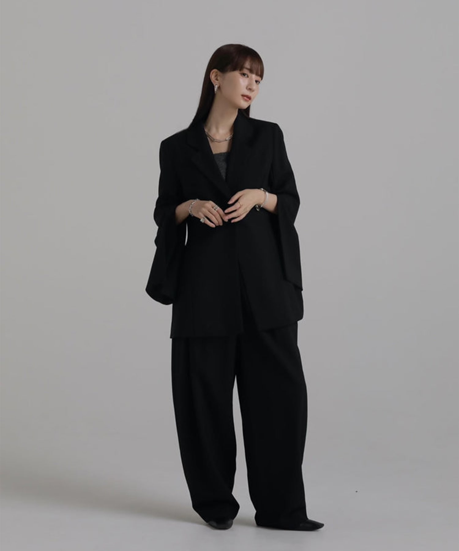 slit sleeve tailored jacket Louren