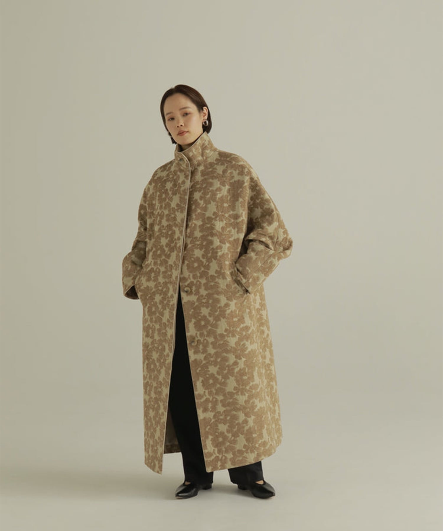 flower mole jacquard coat Louren