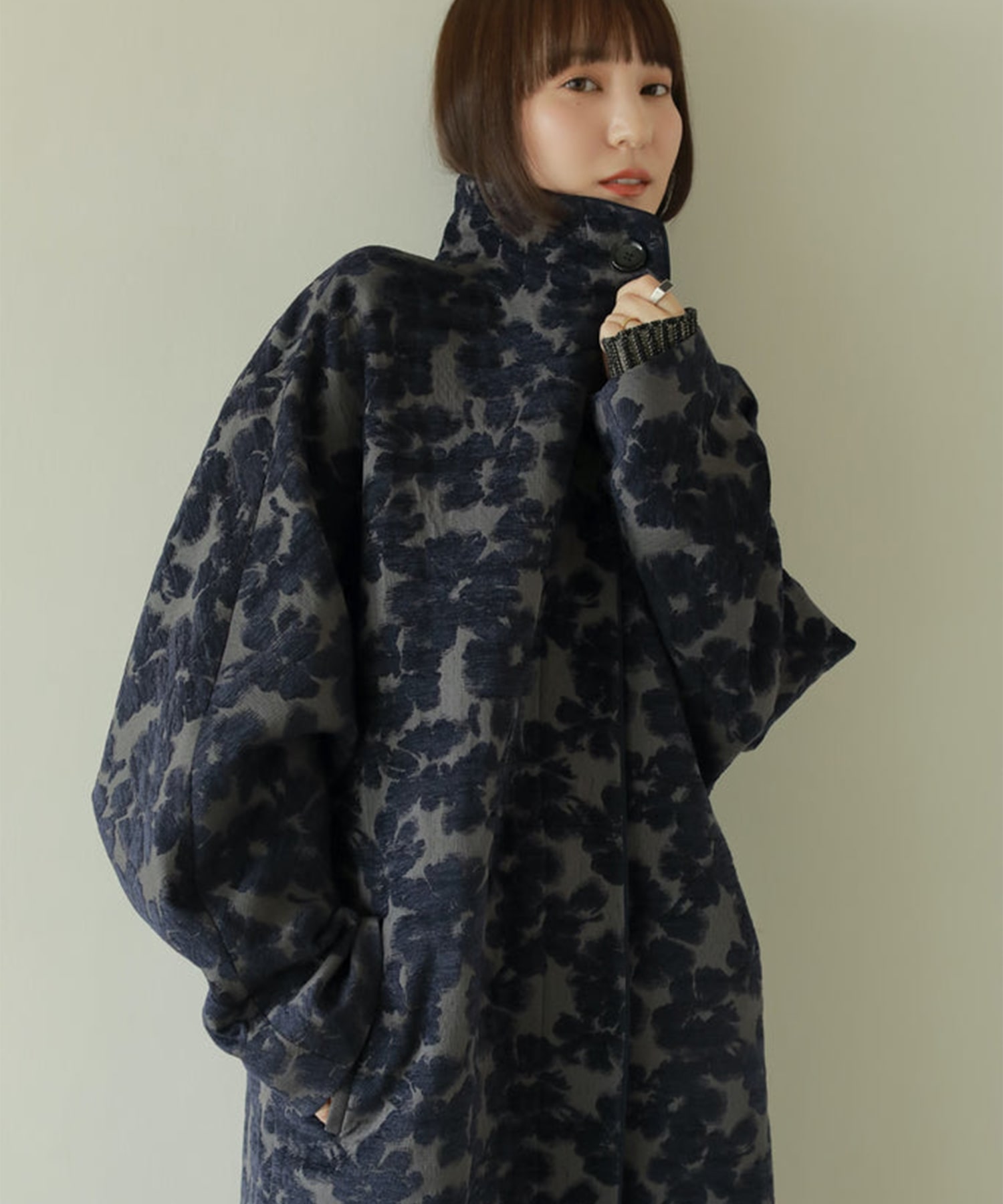 flower mole jacquard coat Louren