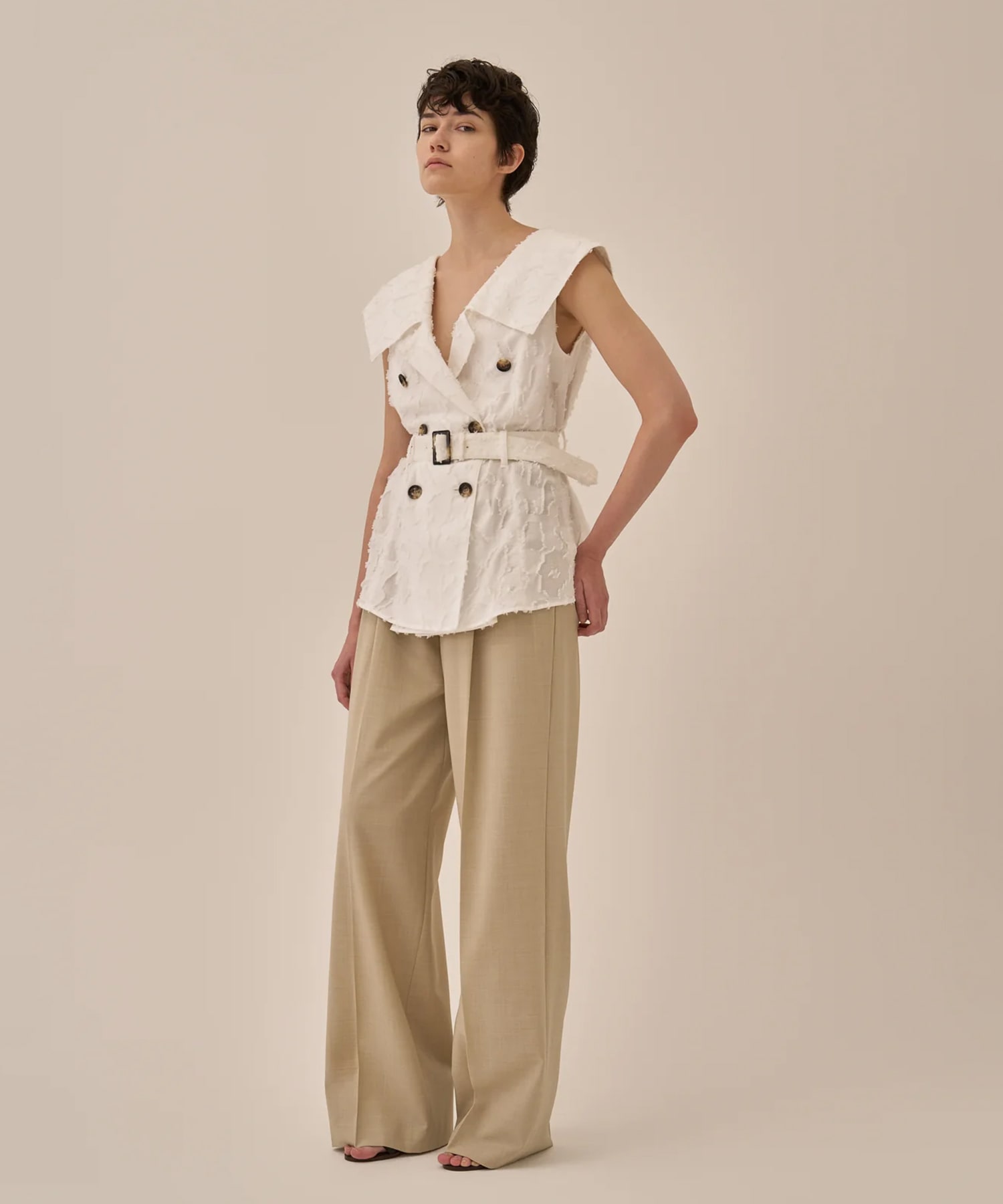 Block flower shirt WH AKIRANAKA