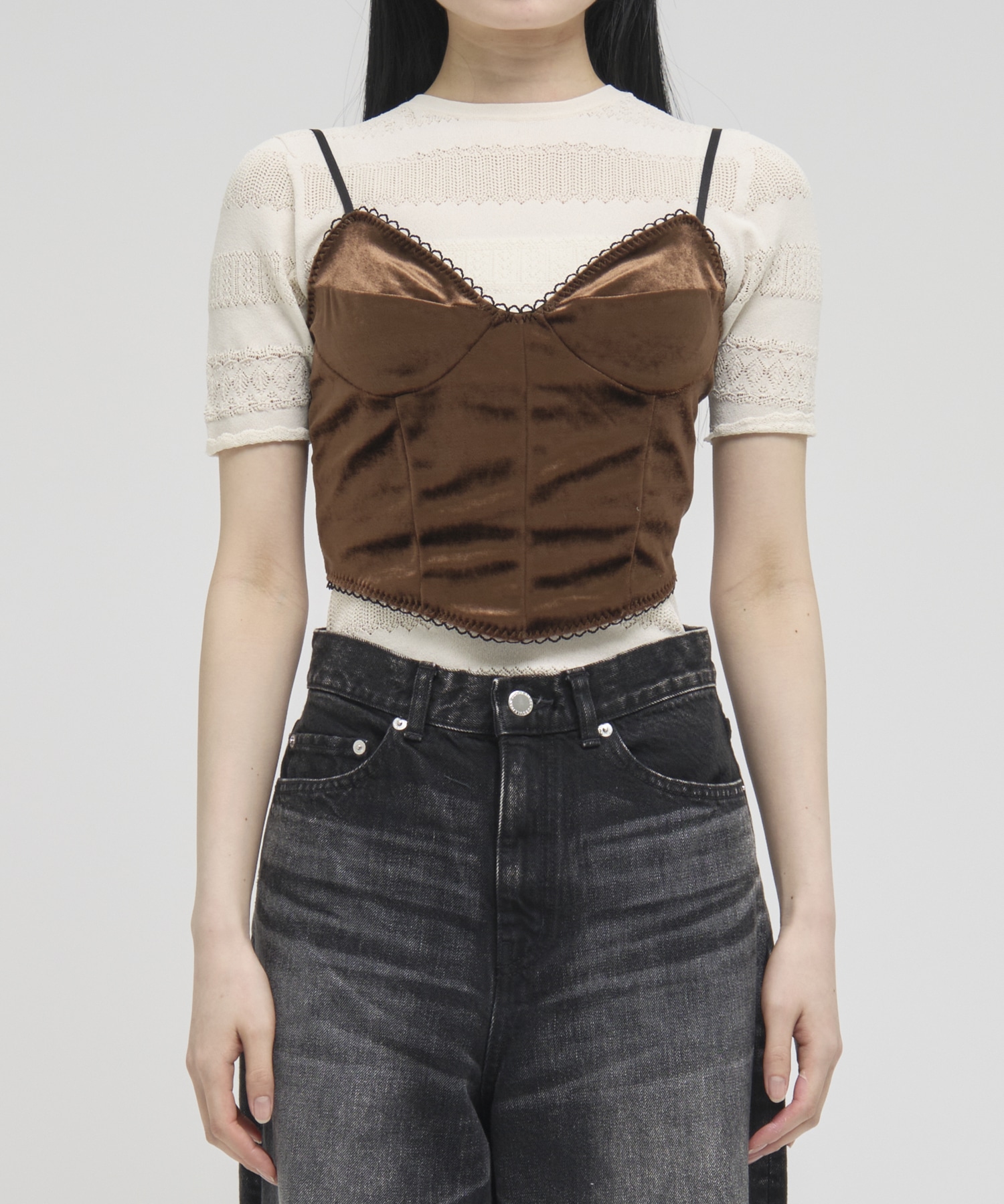 VELOUR CORSET CAMI FETICO