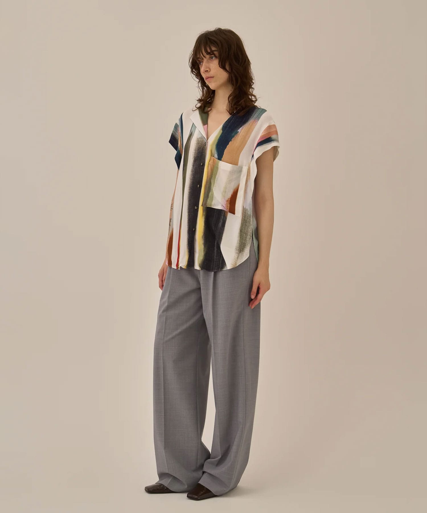 Empty stripe shirt WH AKIRANAKA