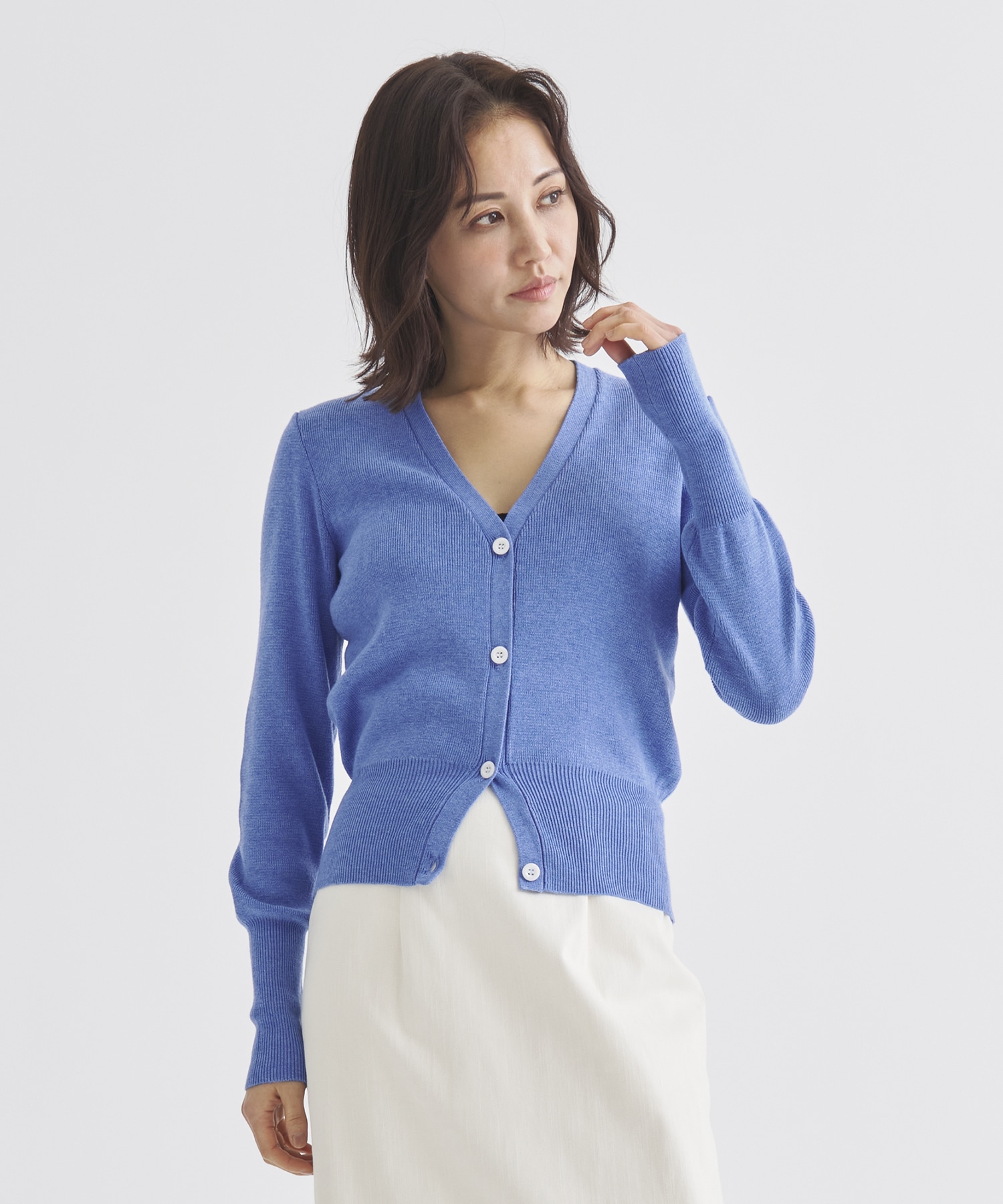 【WEB限定】Vneck knit compact cardigan Louren
