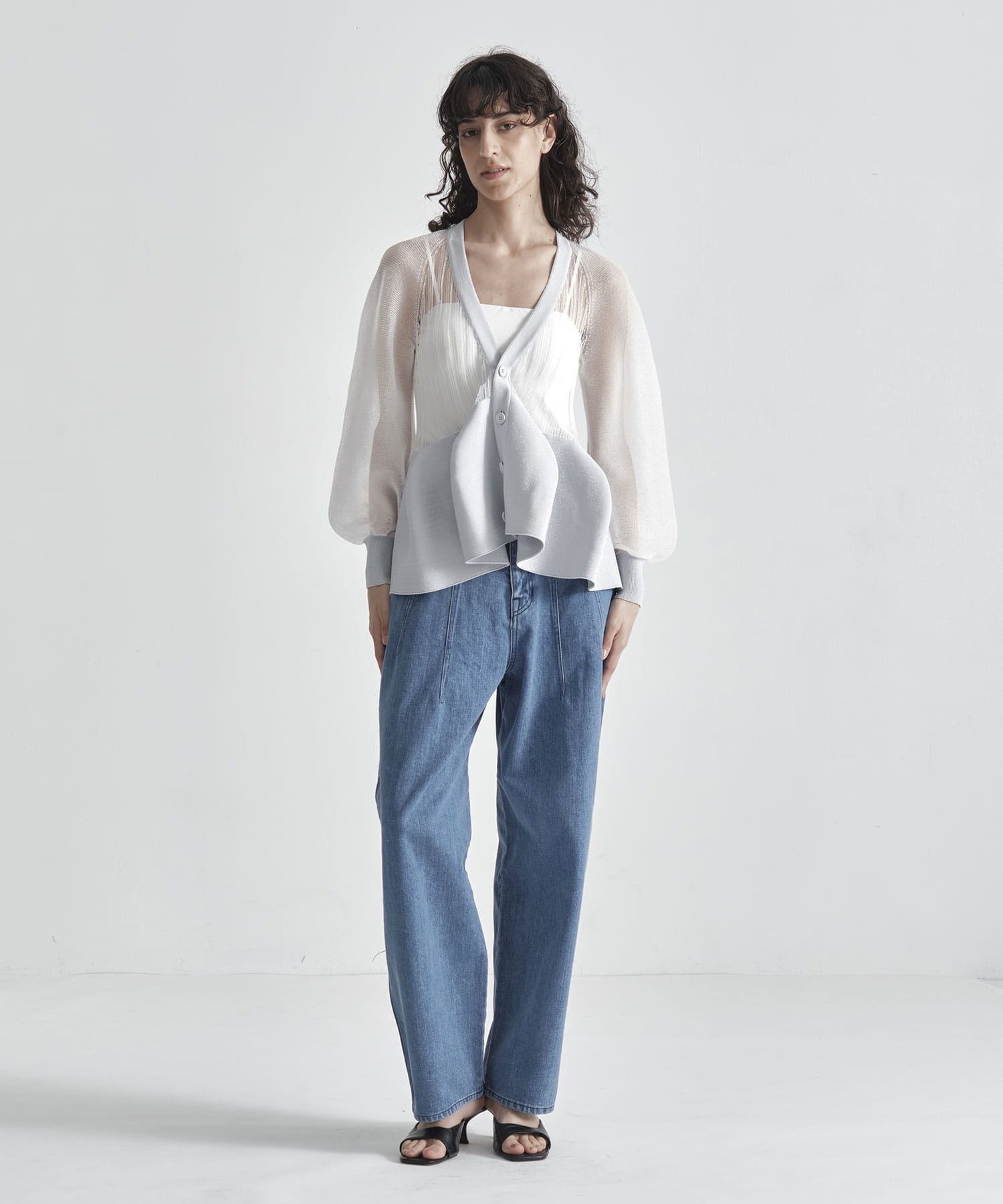 POTTERY LUCENT GLITTER PUFF SLEEVE CARDIGAN CFCL